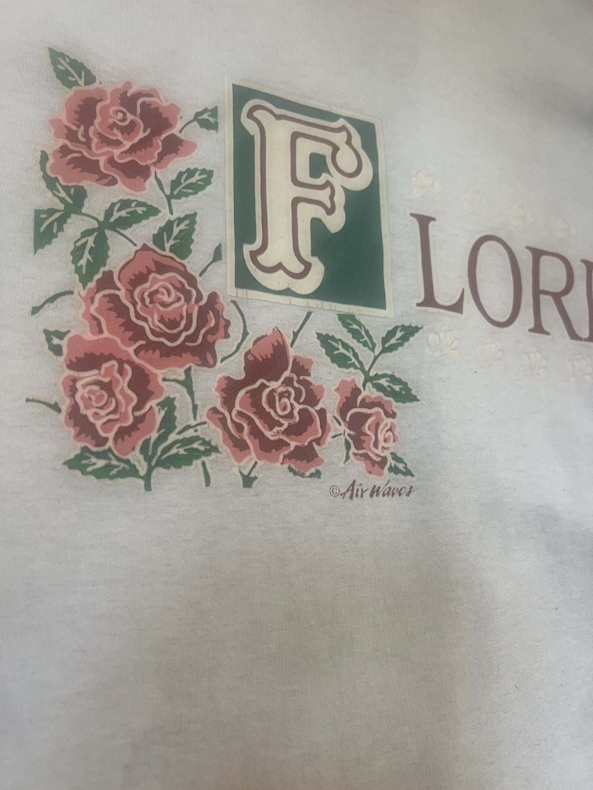 Vintage VINTAGE Air Waves Florida roses floral t-shirt - white - L Size US L / EU 52-54 / 3 - 3 Thumbnail