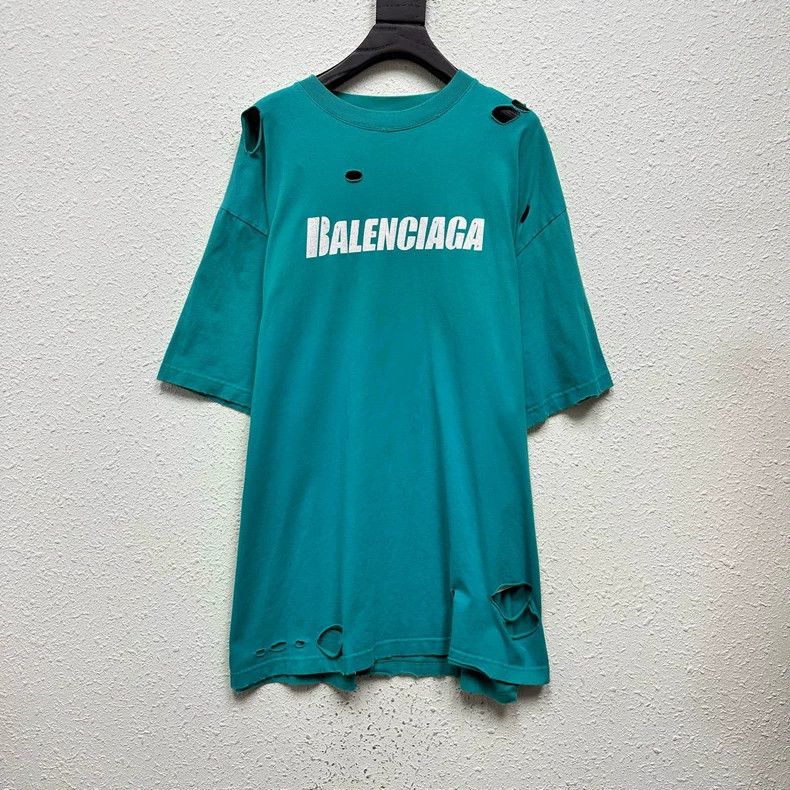 Balenciaga Distressed Logo Short Sleeve