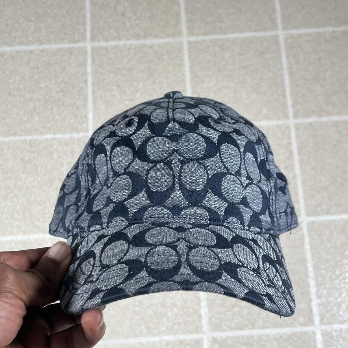 Coach COACH ALLOVER SIGNATURE LOGO JACQUARD BASEBALL CAP HAT Blue Size ONE SIZE - 1 Thumbnail