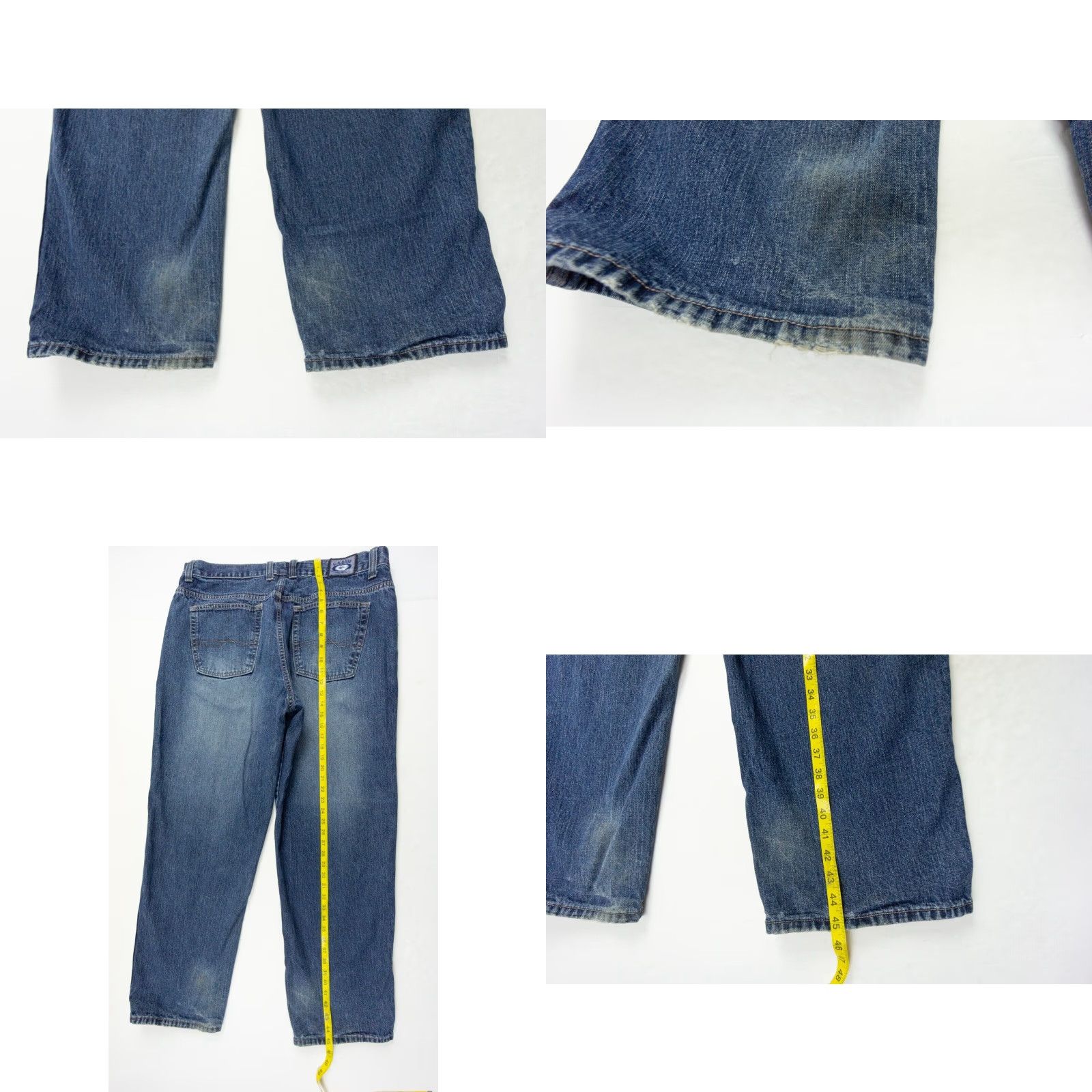 Denime VINTAGE L.A. Gate Jeans Mens 40x32 Denim Wide-Leg 90s Grunge Blue, 5-Pocket, Regular Fit, Zip Closure, Mid Rise, 40x32 Mens Jeans Size US 40 / EU 56 - 8 Thumbnail