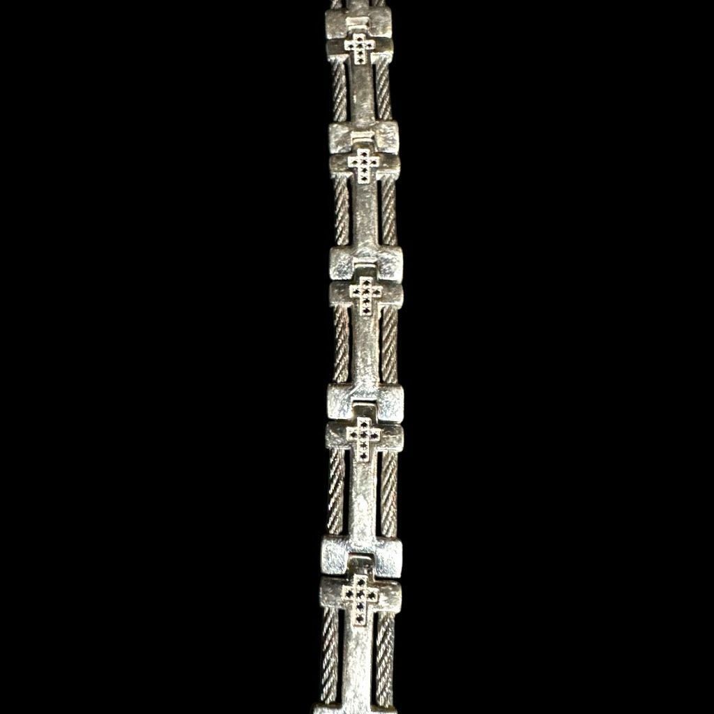 Other STAINLESS STEEL Silver Black Cubic Zirconia Cross Religious Size ONE SIZE - 6 Thumbnail