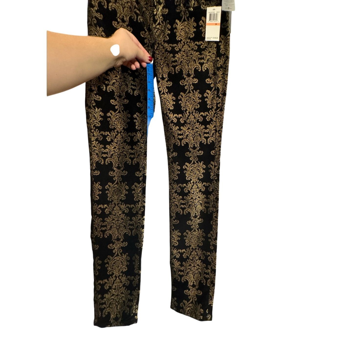7 For All Mankind NWT Seven7 For All Mankind Brocade Black Gold Pants Holiday Size 26" / US 2 / IT 38 - 8 Thumbnail