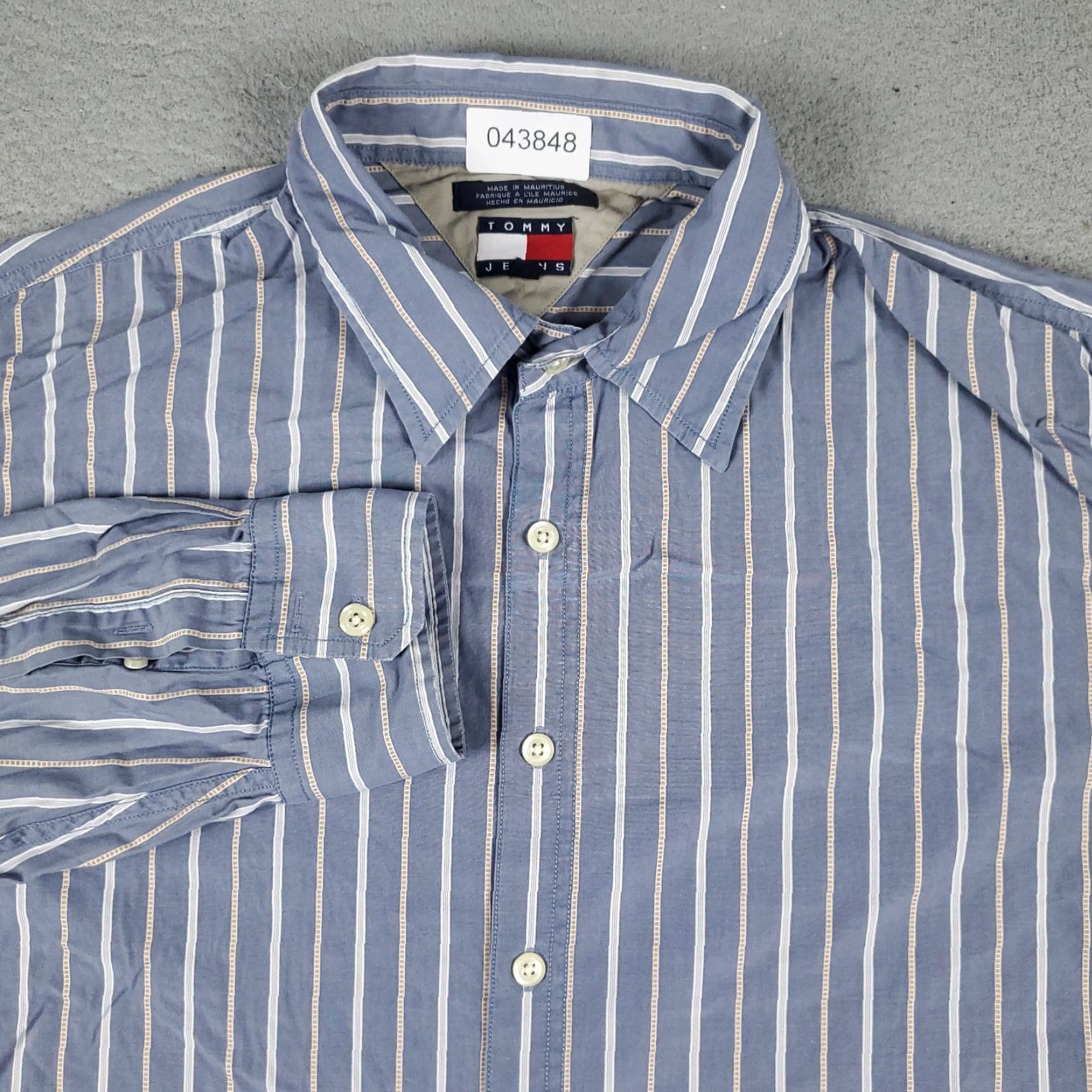 Tommy Hilfiger Tommy Hilfiger Shirt Mens XL Blue Striped Button-Up Long Sleeve Casual Formal Workwear Classic Colorful Preppy Mens Size US XL / EU 56 / 4 - 2 Thumbnail