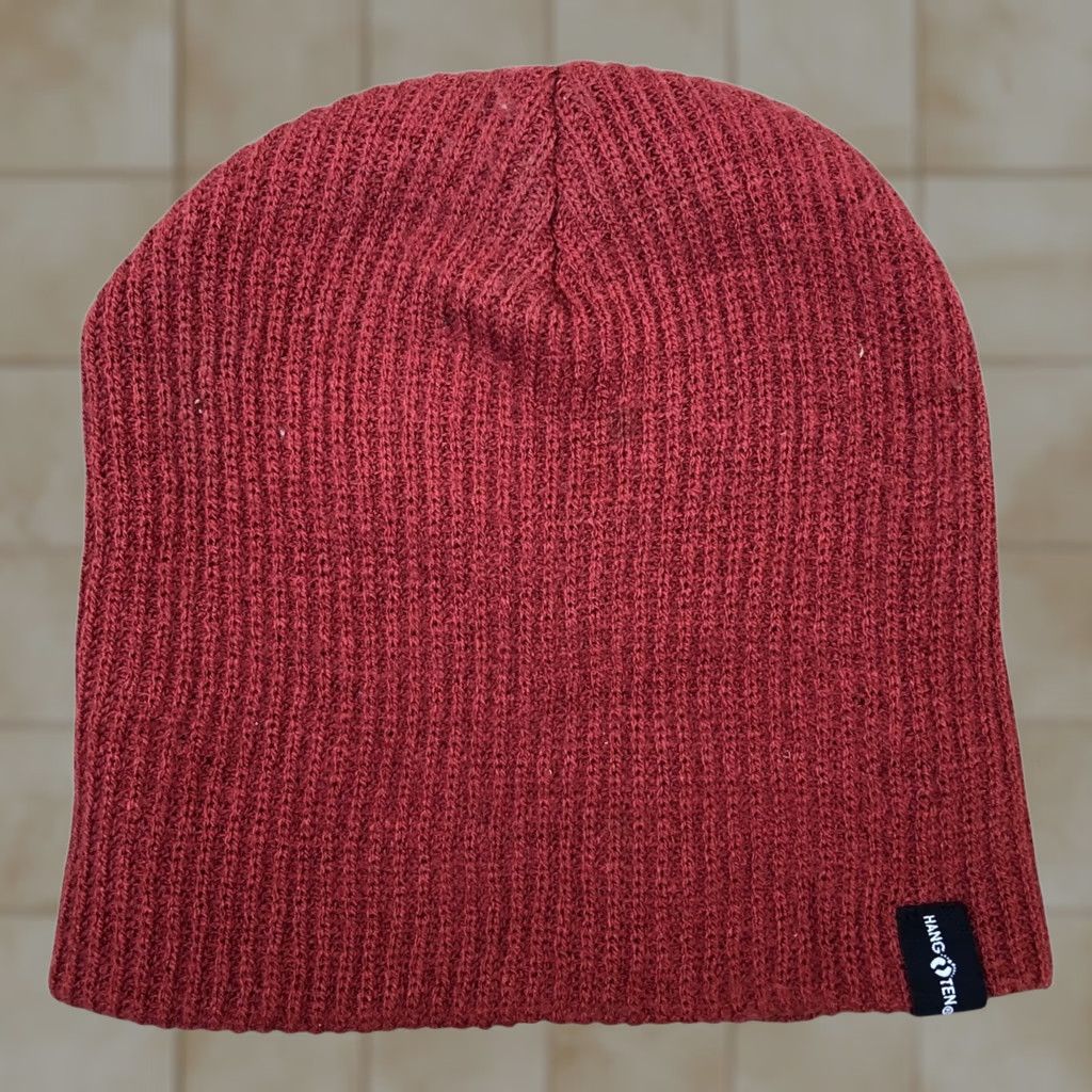 Hang Ten Hang Ten Ribbed Beanie Men's One Size Winter Cap Plain Red Size ONE SIZE - 1 Thumbnail