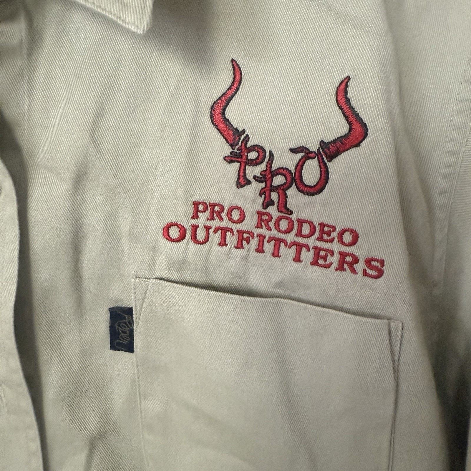 Roper Roper Shirt 100% Cotton Tan Embroidered Button Up Rodeo Size L / US 10 / IT 46 - 4 Thumbnail