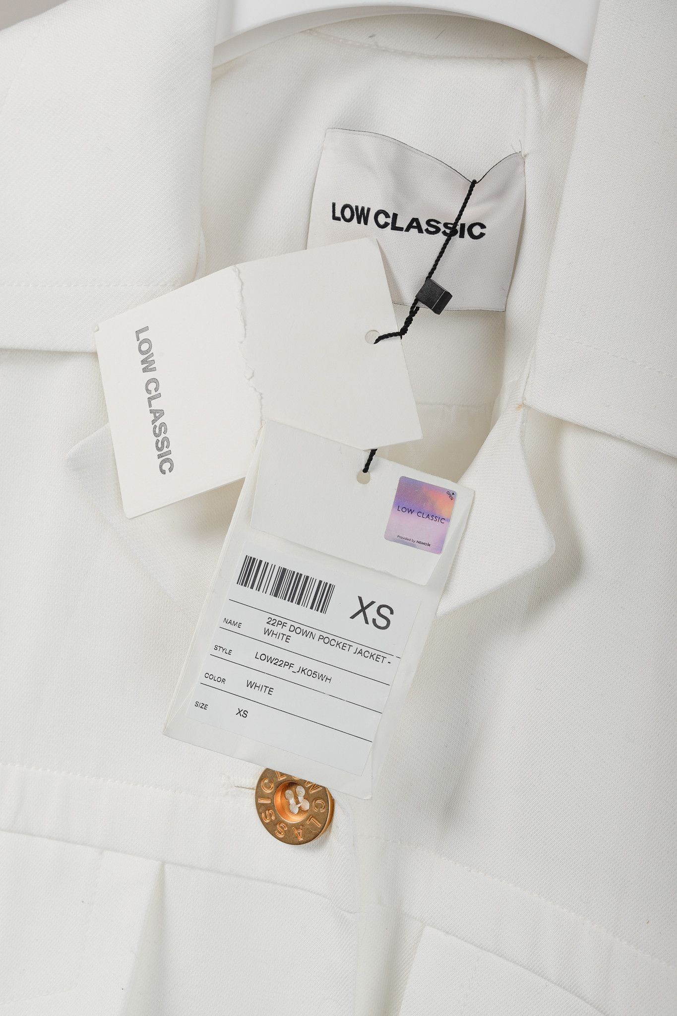 LOW CLASSIC Low Classic White 22PF Down Pocket Cotton-Blend Jacket Size XS / US 0-2 / IT 36-38 - 4 Thumbnail