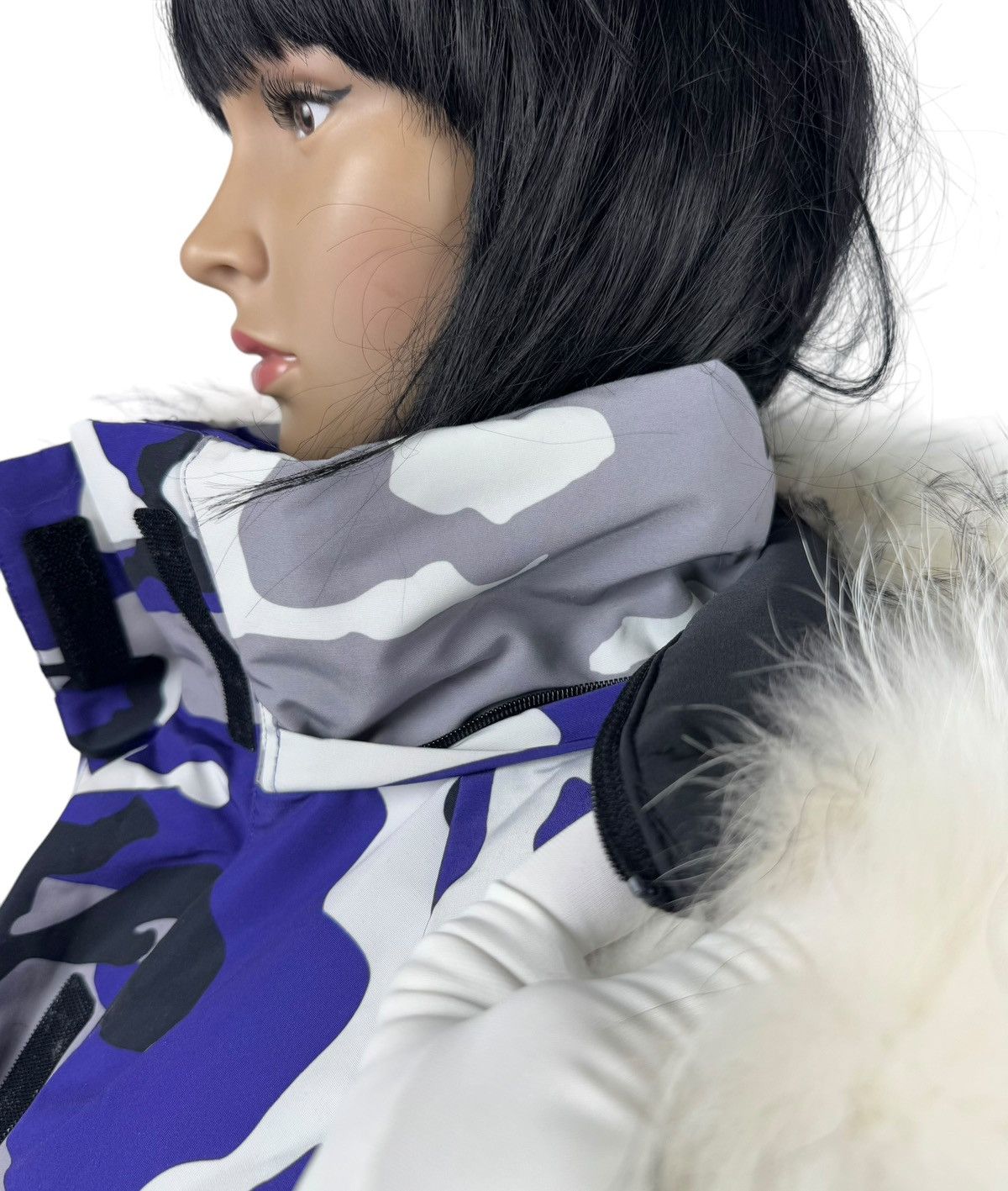 Designer Bosideng Camouflage Extreme Cold Down Parka Fur Trim Hooded Size S / US 4 / IT 40 - 15 Thumbnail