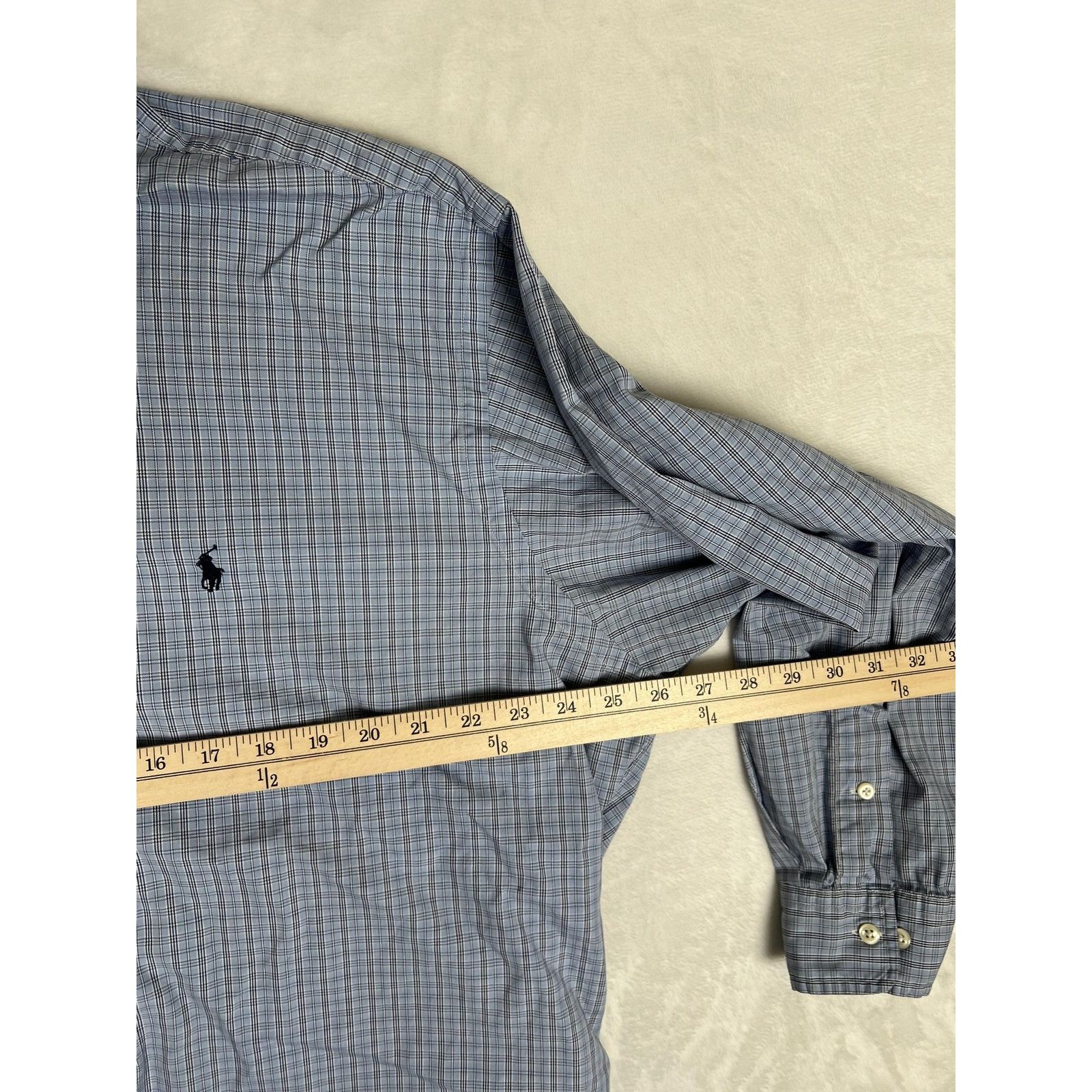 Ralph Lauren Ralph Lauren Shirt Mens 17 34/35 Blue Plaid Yarmouth Pinpoin Size US XL / EU 56 / 4 - 5 Thumbnail