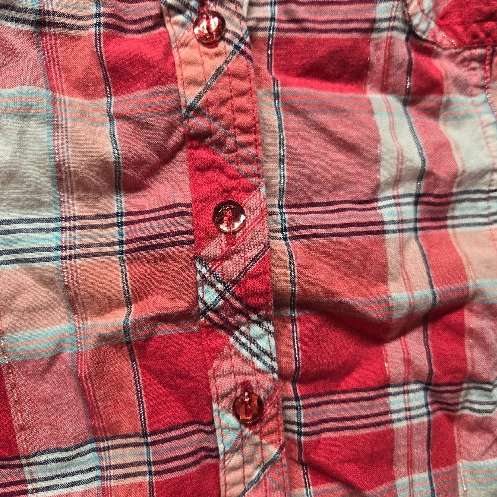 Vintage Cato Shirt Womens Large L Red Plaid Long Sleeve Roll Tab Snap Button Vintage? (Note: vintage rule; but item not vintage. Use NO Vintage. Use not add.) Size L / US 10 / IT 46 - 7 Thumbnail