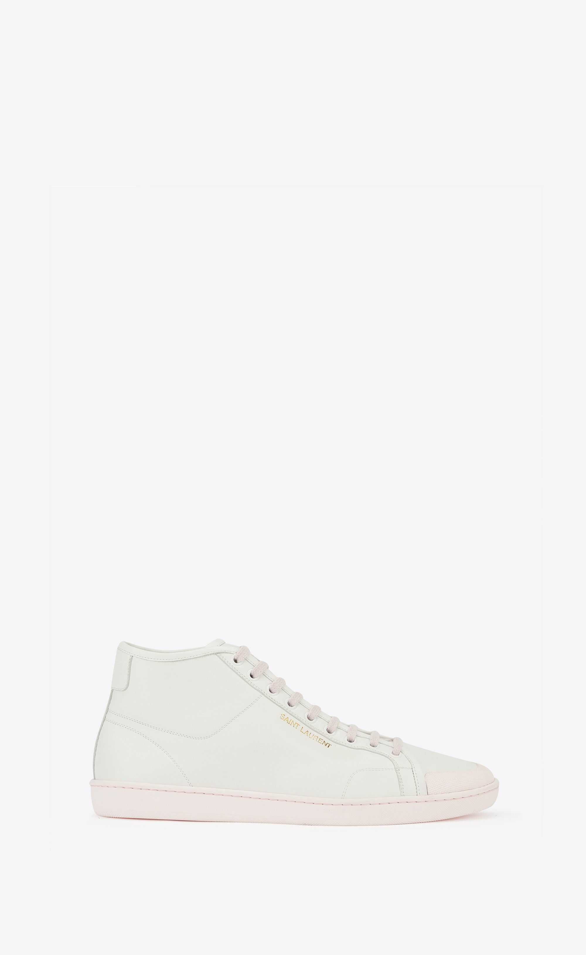 Saint Laurent Paris o1s1wg111224 Court Classic Sl/39 Mid-Top Sneakers in White Size US 11 / IT 41 - 1 Thumbnail