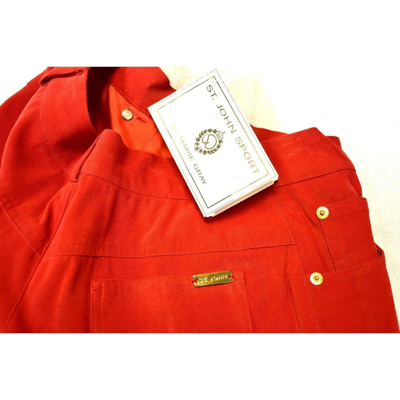St. John NWT ST.JOHN Sport Geranium Pockets Logo Button Pants Size 4 Size 27" / US 4 / IT 40 - 5 Thumbnail