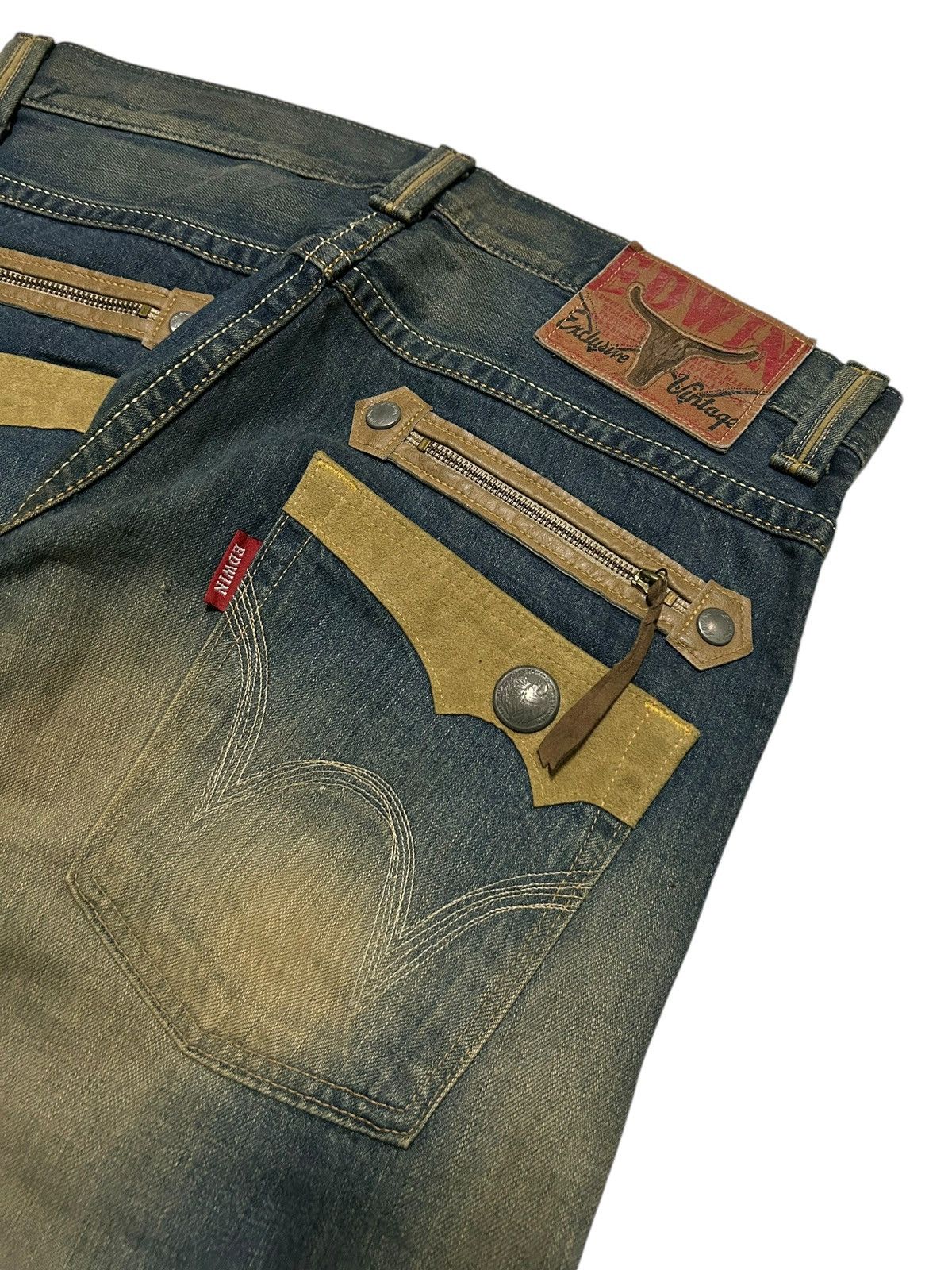 Edwin × Japanese Brand × Tornado Mart Edwin Exlusive Vintage Distressed Mud Wash Rare Denim 🎌☠️ Size US 37 - 10 Thumbnail