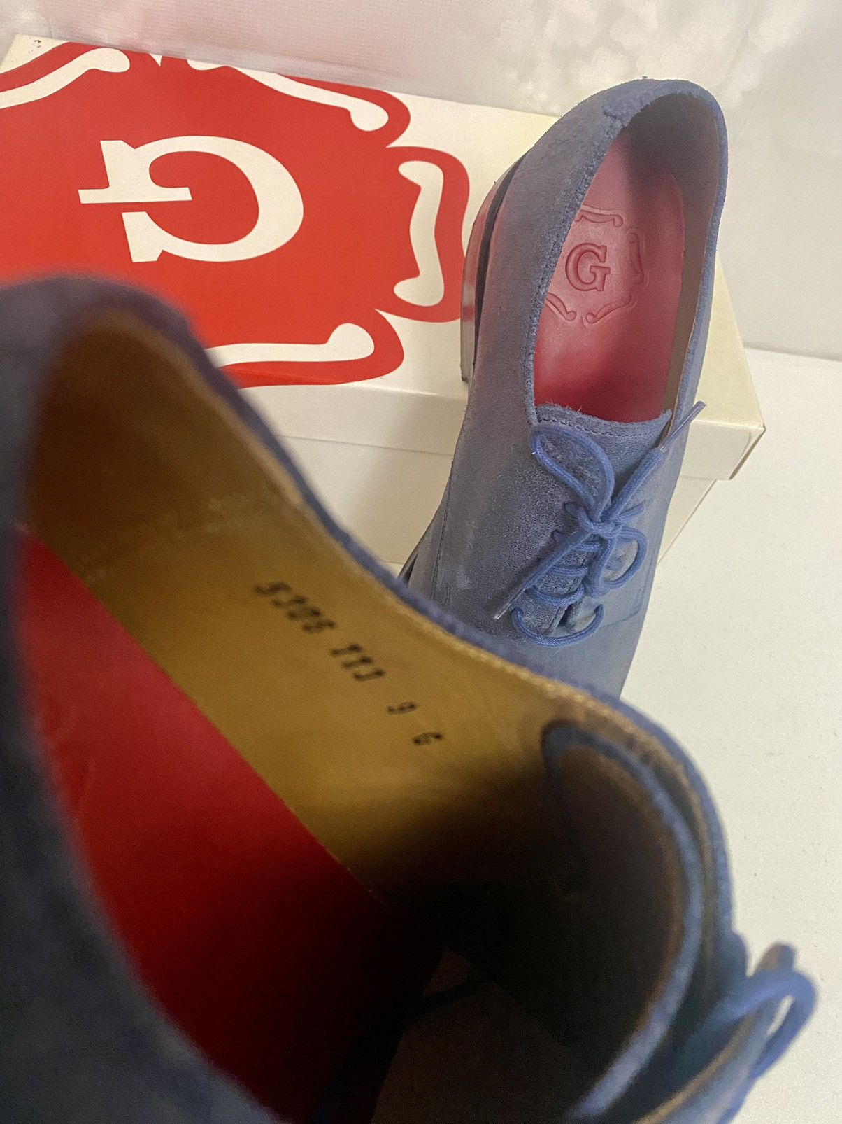 Grenson Grenson Blue Leather Burnished Toe Finnegan Derby 10 NIB Size US 10 / EU 43 - 7 Thumbnail