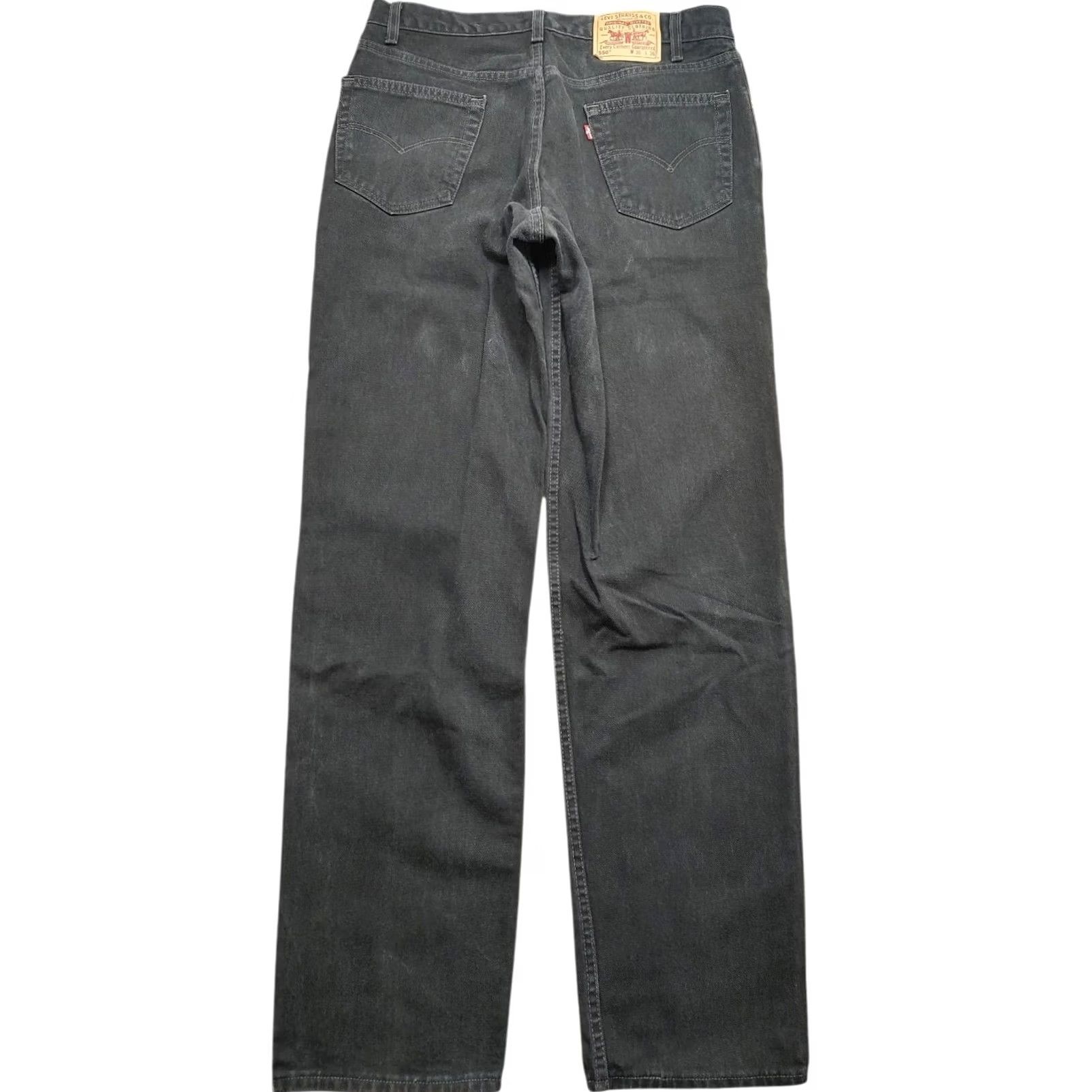 Levi's VINTAGE Levi's 550 Jeans Mens Relaxed Tapered Black Denim 34x35 36x36 Fit 550 Portal USA Logo 5-Pocket Jeans Mens Size US 36 / EU 52 - 2 Thumbnail