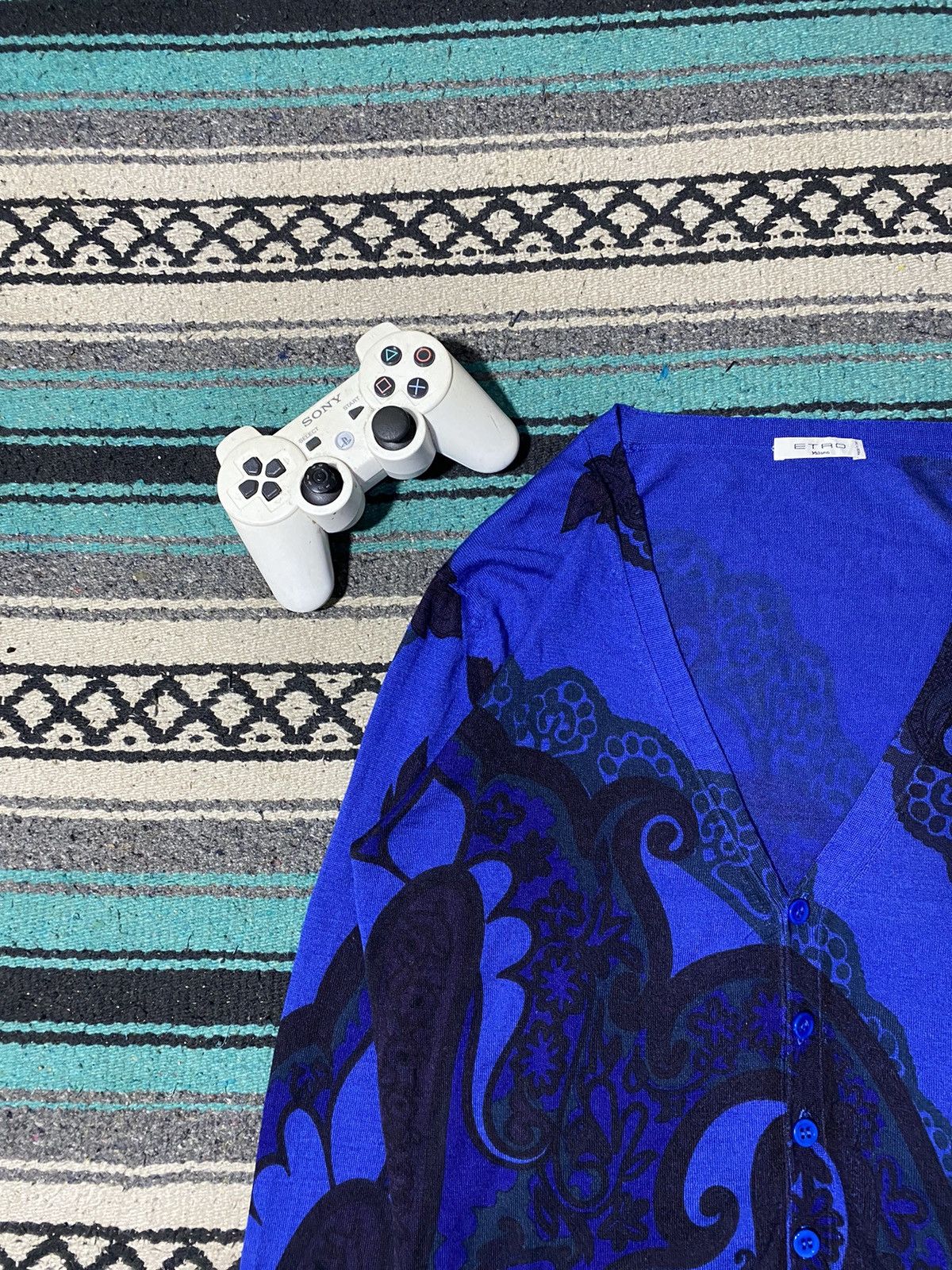 Etro Etro Paisley Jacquard Cardigan In Blue Size US M / EU 48-50 / 2 - 5 Thumbnail