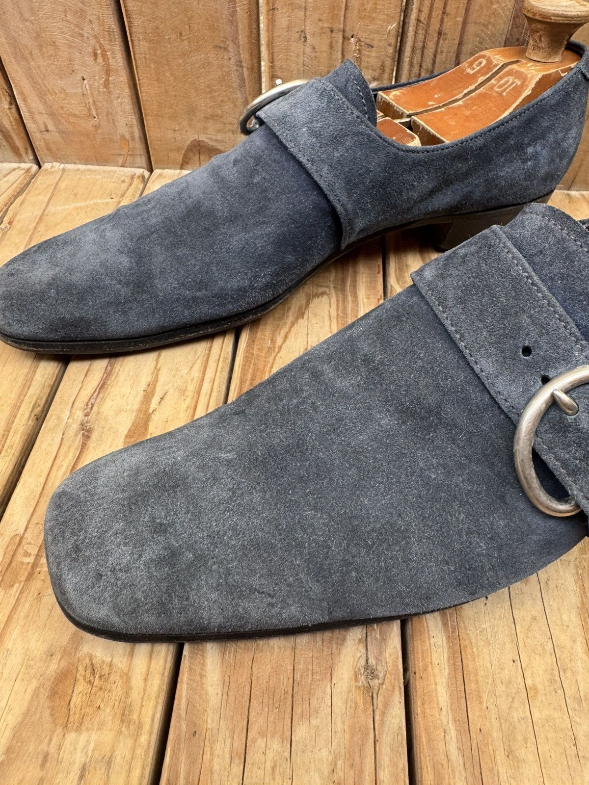 Prada Prada buckled blue suede Leather Men's Dress Shoes UK 9 Size US 10 / EU 43 - 11 Thumbnail