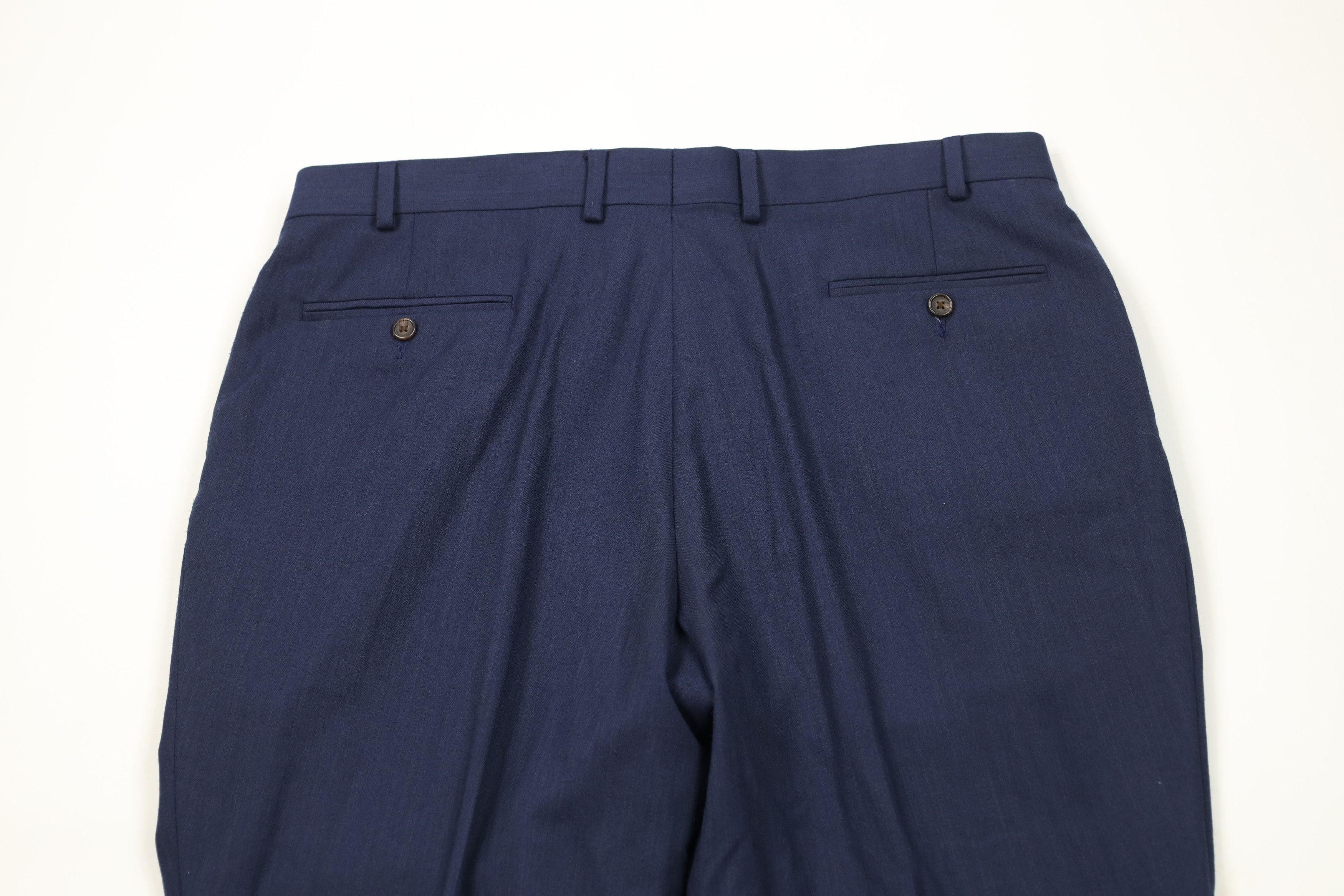 Ralph Lauren × Vintage Vintage Ralph Lauren Blend Pleated Wide Leg Chino Pants Blue Size US 38 / EU 54 - 11 Thumbnail