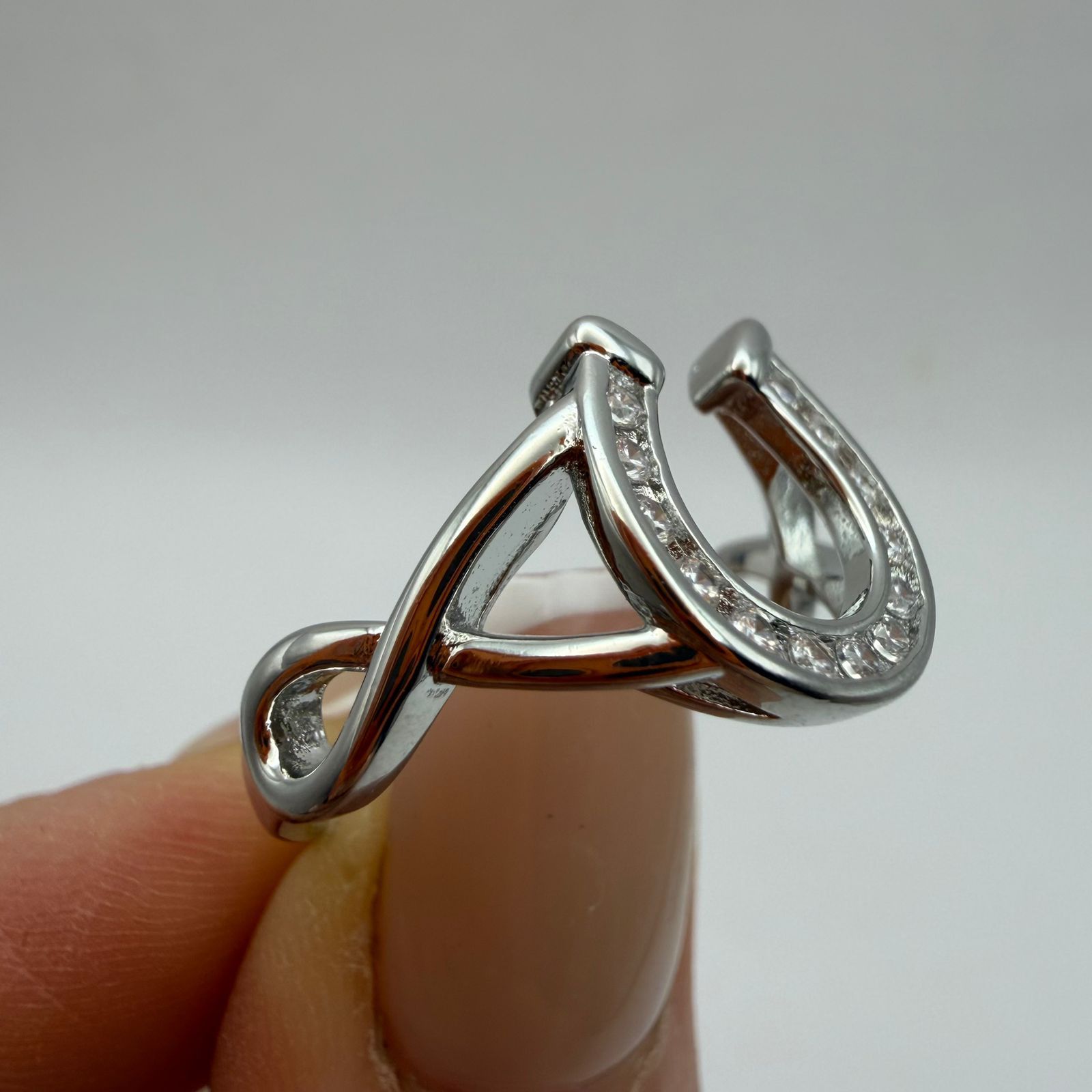 Sterling Silver 925 Sterling Silver Horseshoe Ring Lucky Charm Size ONE SIZE - 8 Thumbnail