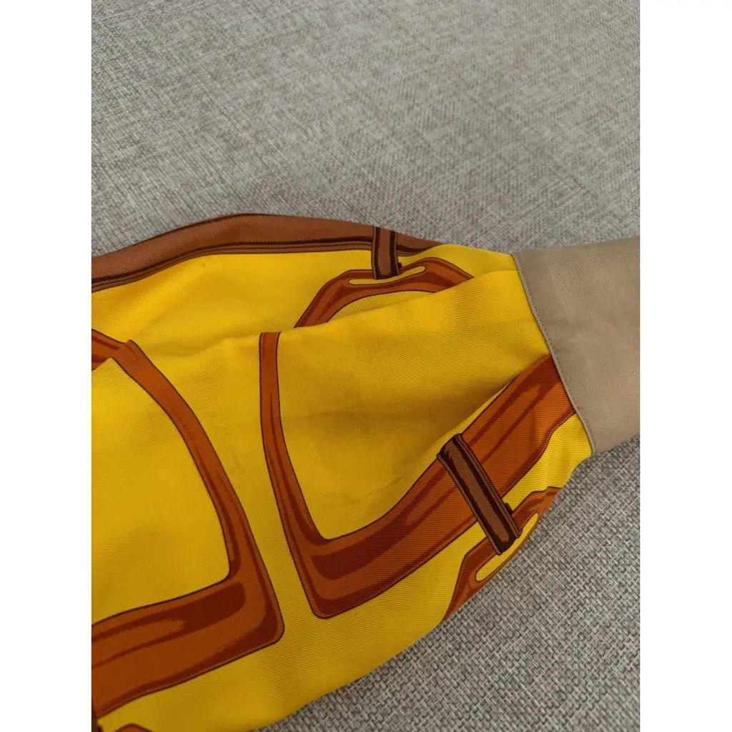 Celine Celine Orange Silk Long Sleeve Button Up Blouse Tops Size L / US 10 / IT 46 - 10 Thumbnail