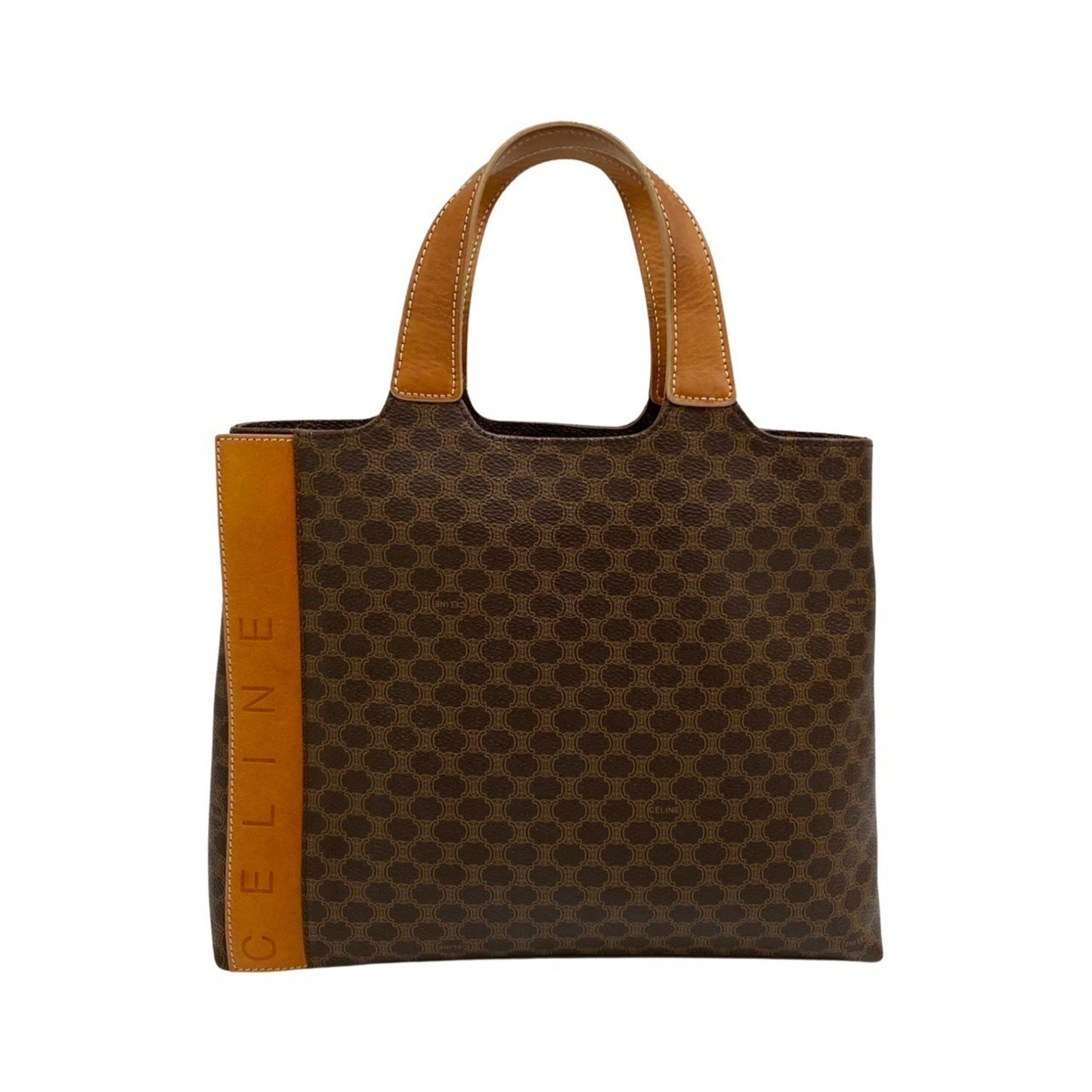 image of Celine Céline Macadam Tote in Brown, Women's