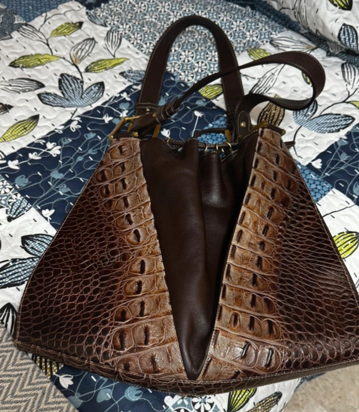 Other Vintage brown crocodile leather hobo bag Size ONE SIZE - 7 Thumbnail