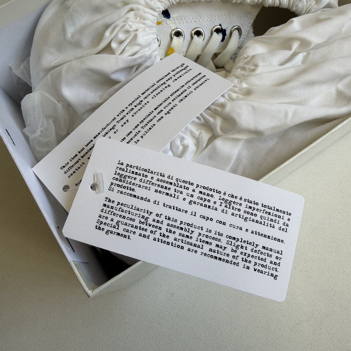 Maison Margiela S/S 19 ‘Paint Splat’ Canvas Tabi Sneakers Size US 7 / IT 37 - 17 Thumbnail