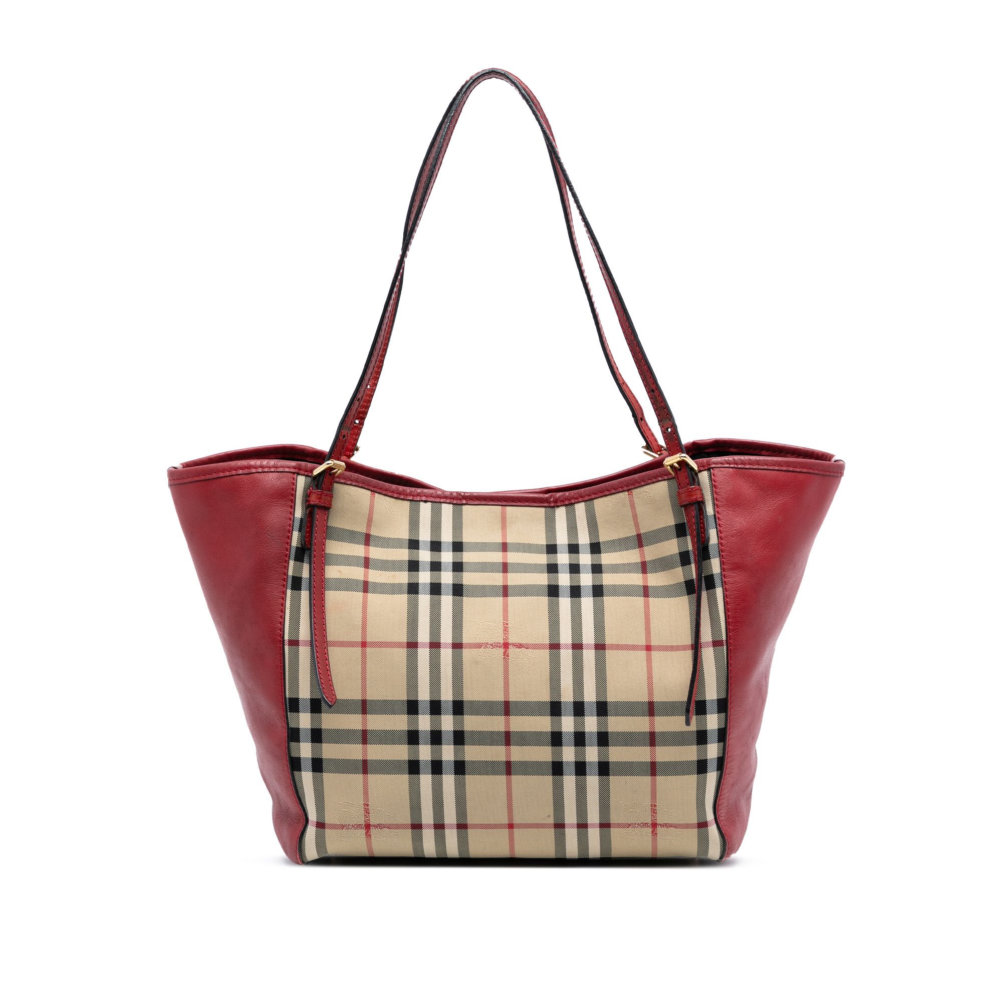 Burberry Burberry Small Haymarket Check Canvas and Leather Canterbury Tote Size ONE SIZE - 1 Thumbnail