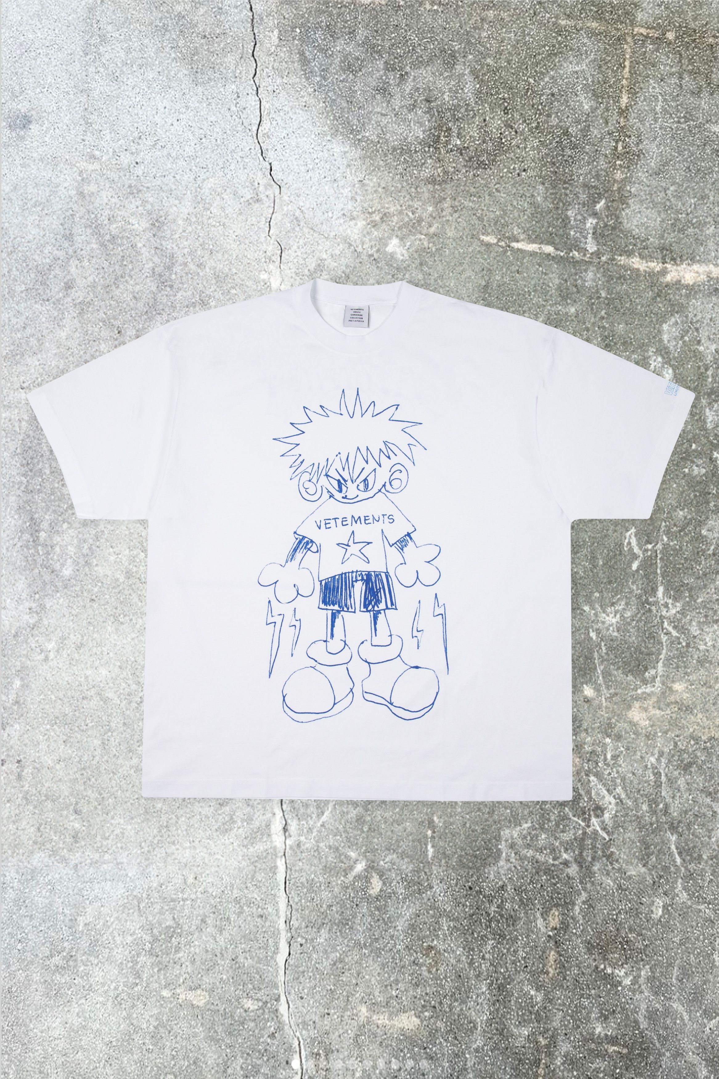 imagesize:2333x3500 teen Vetements White Scribbled Teen T-Shirt | Grailed