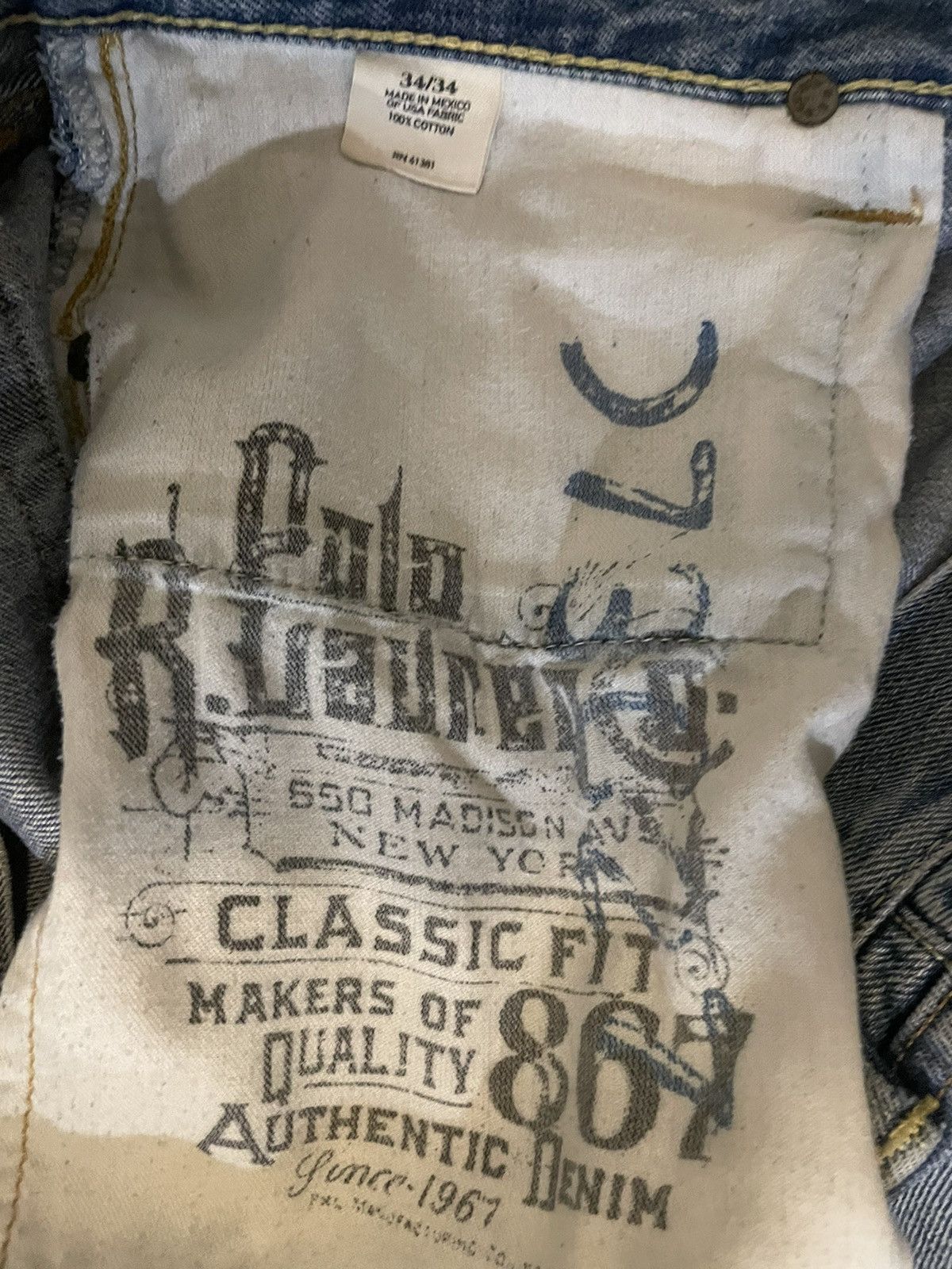 Polo Ralph Lauren Organically Distressed Classic Fit 867 Jean Size US 34 / EU 50 - 5 Thumbnail