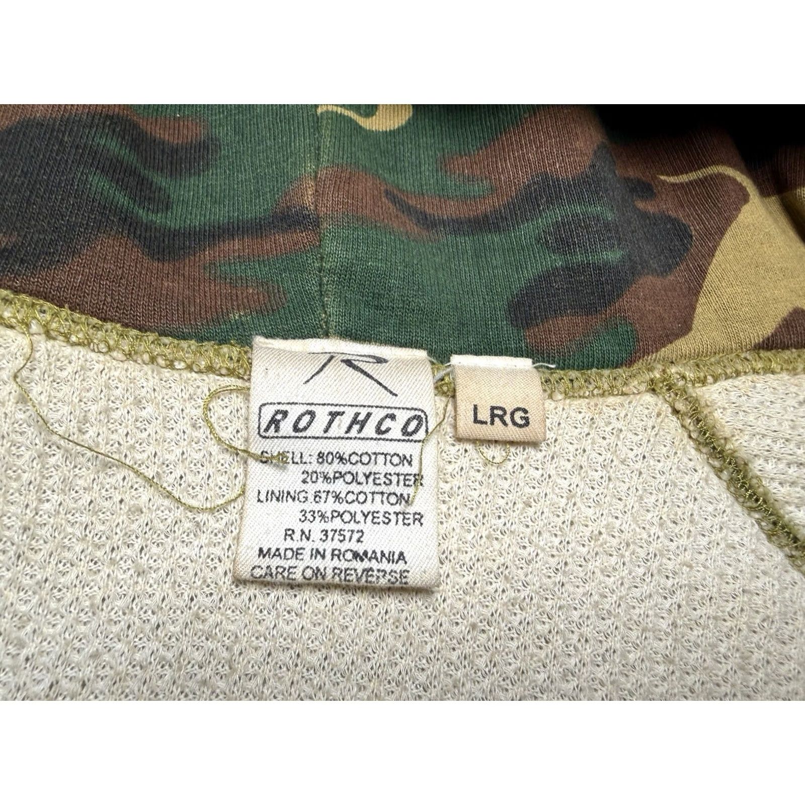 Rothco VINTAGE Rothco Hoodie Full Zip Duck Camo Thermal Lined Double Face Green Mens L 90s Hunting Style Mens Size US L / EU 52-54 / 3 - 3 Thumbnail