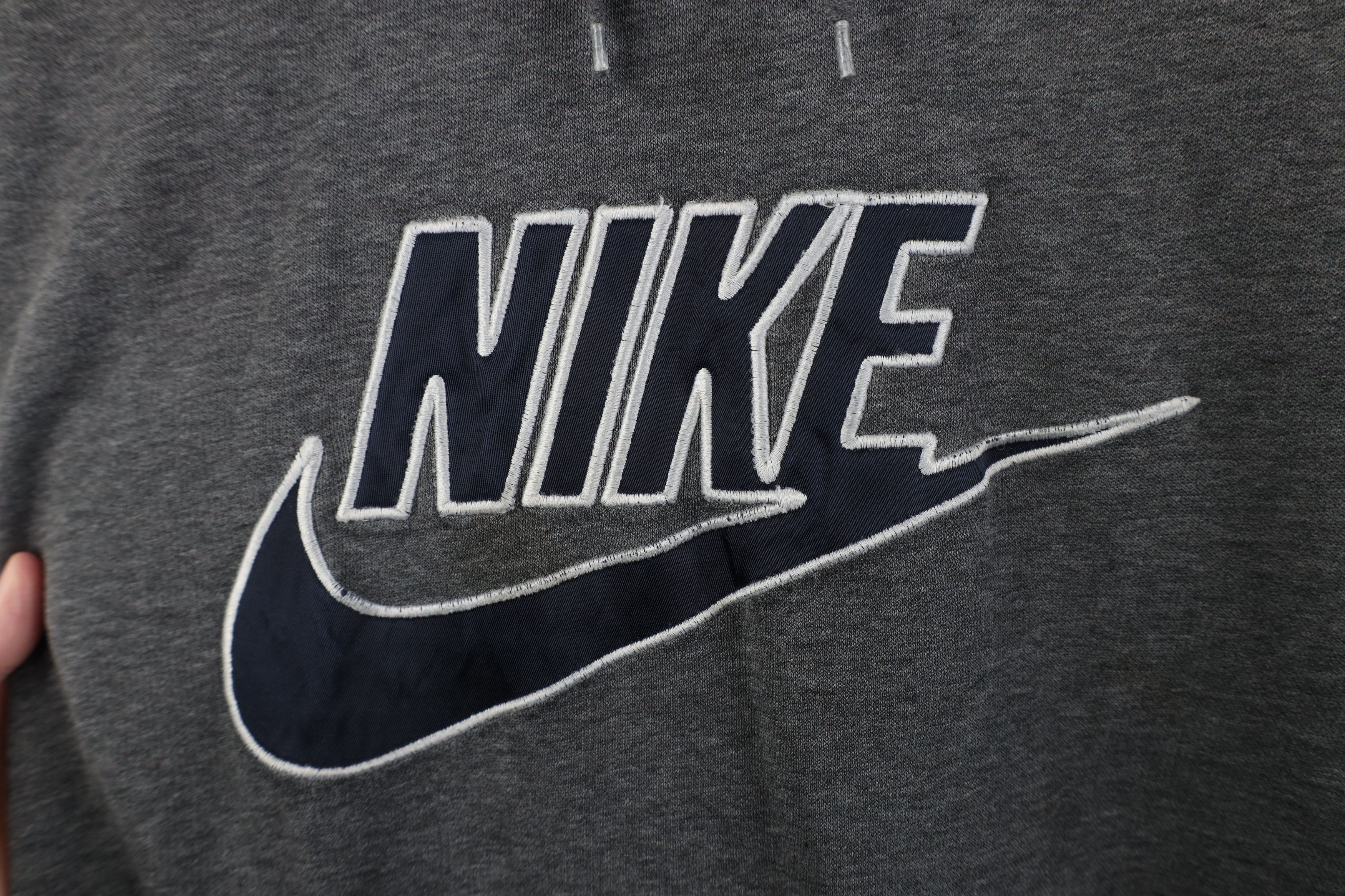 Nike Vintage Y2K Nike Big Swoosh Hoodie Sweatshirt Heather Gray Size US L / EU 52-54 / 3 - 4 Thumbnail