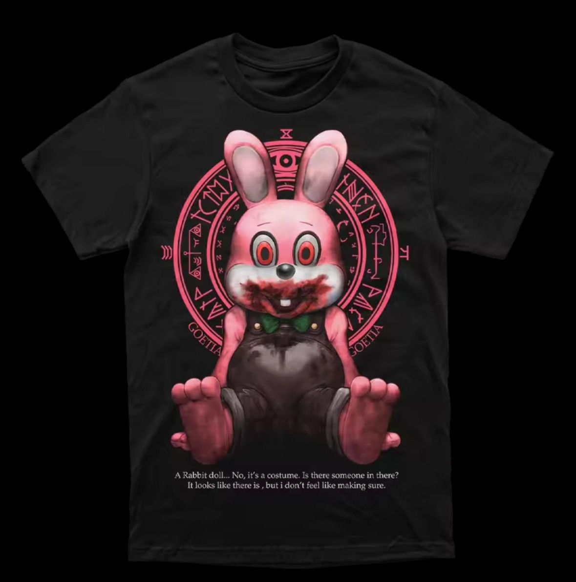 Japanese Brand Street Scary Blood Bunny Silent Hill Game Print T-Shirt Size US S / EU 44-46 / 1 - 2 Thumbnail