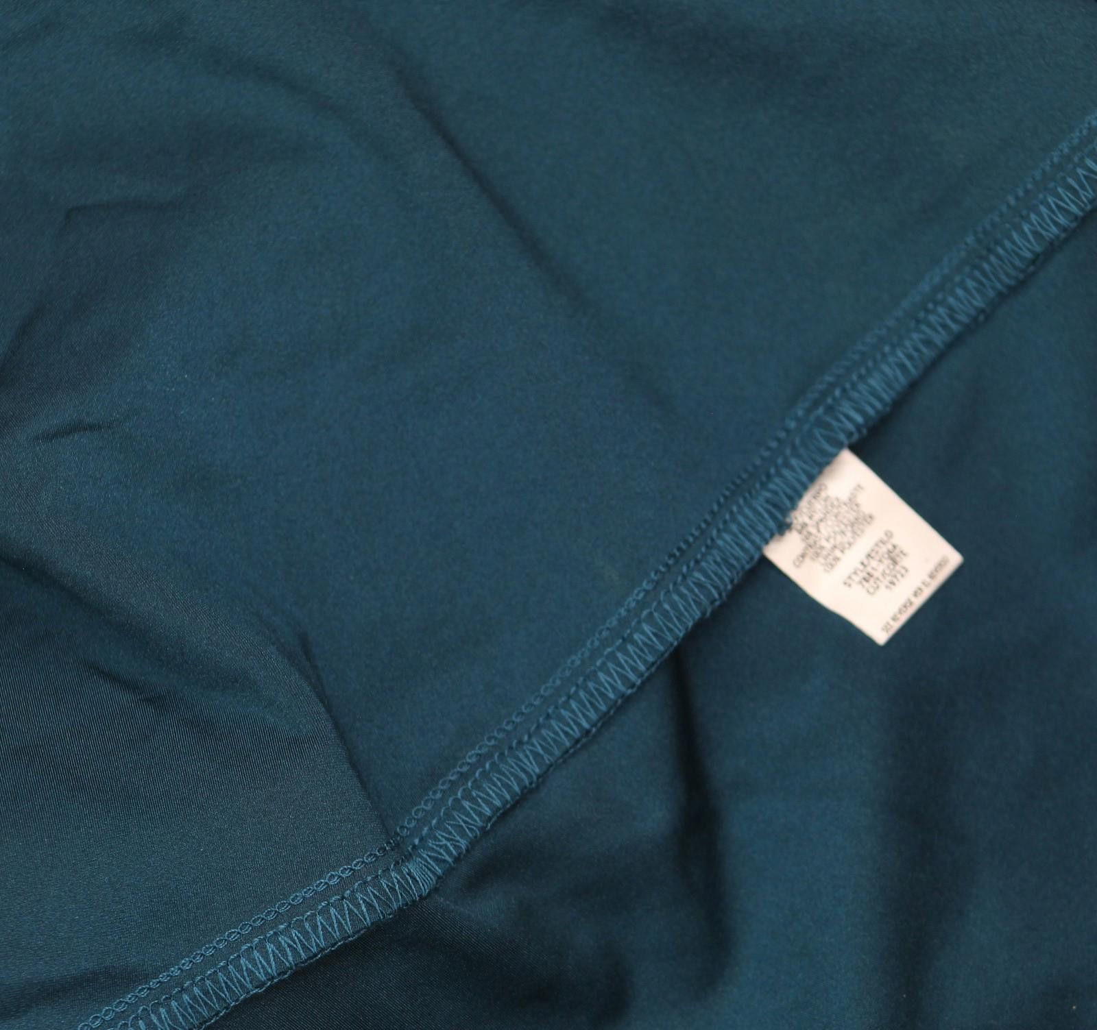 Other City Studios Satin Fit Flare Dress Teal Blue Green 7/8 Size M / US 6-8 / IT 42-44 - 5 Thumbnail