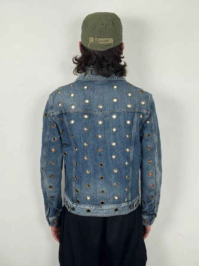 Saint Laurent Paris SS2021 Saint Laurent Light Blue Eyelet Denim Jacket Size S / US 4 / IT 40 - 3 Thumbnail