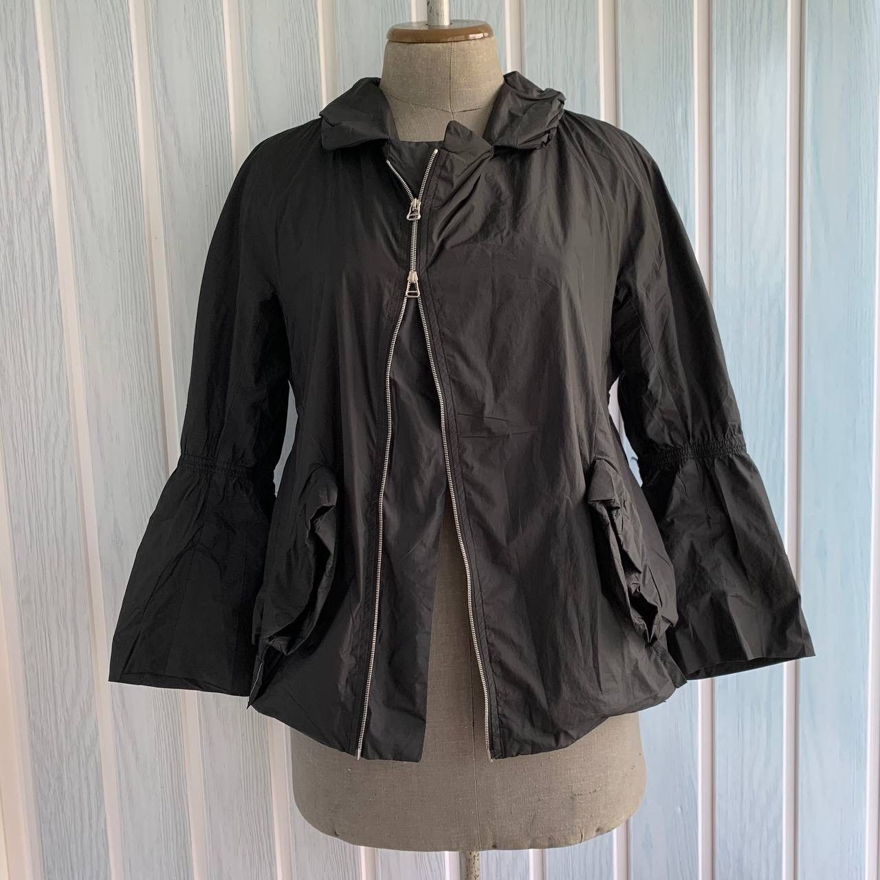 Designer × Marithe + Francois Girbaud Vintage Marithe Francois Girbaud Black Geometric Zip Jacket Size M / US 6-8 / IT 42-44 - 1 Thumbnail