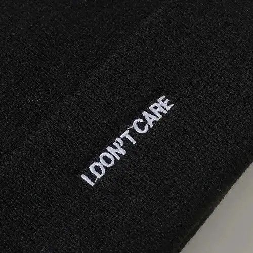 Designer I don’t care knitted Hat Size ONE SIZE - 3 Thumbnail