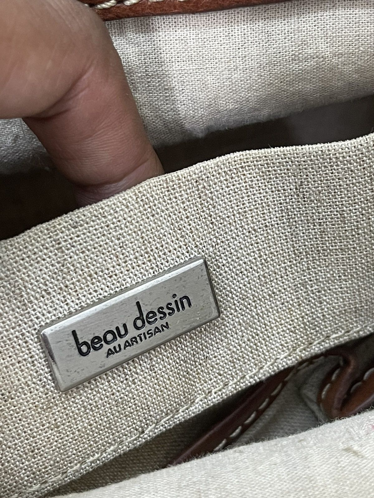 Japanese Brand Tote Bag Beau Dessin Au Artisan Leather Cotton Canvas 1🟩 Size ONE SIZE - 17 Thumbnail