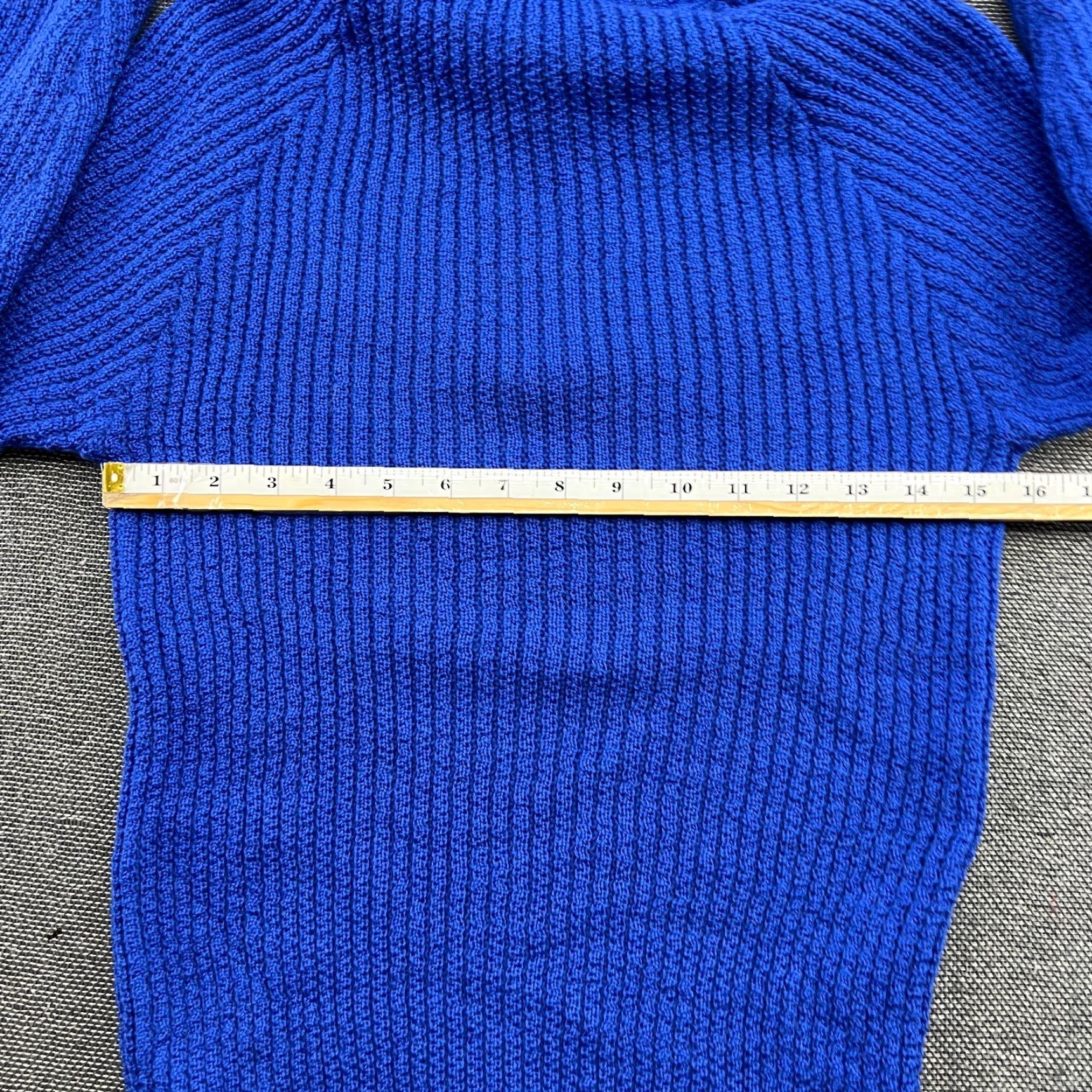 Vintage LANULLVA Womens Sweater Large Knit 1/4 Zip Blue Wool Ribbon Turtleneck Thermal Knit Pullover Mens? No, Womens. Size L / US 10 / IT 46 - 6 Thumbnail