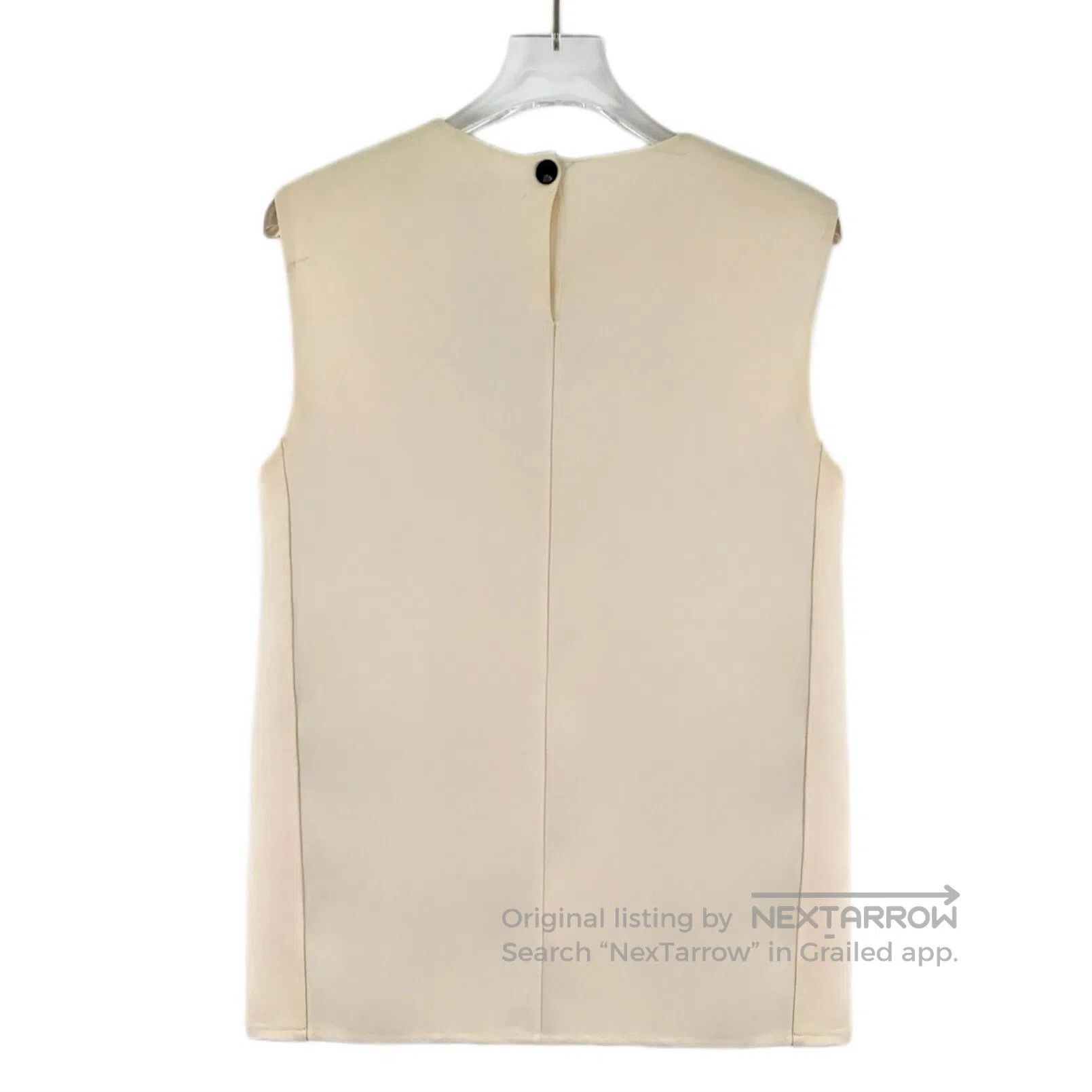 Celine CELINE Beige mulberry silk zipper design sleeveless vest| Size XXS / US 00 / IT 34 - 2 Thumbnail