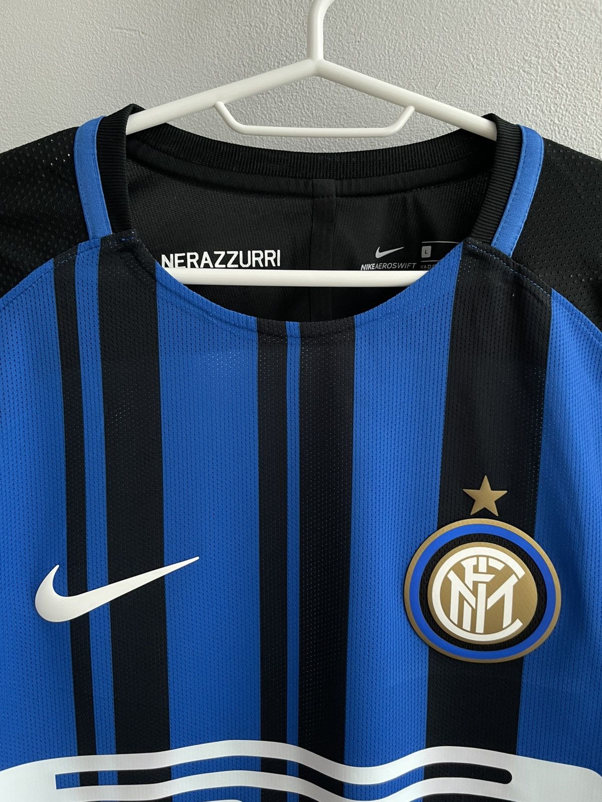 Nike Inter Milan 2017 2018 Player Issue Match Worn? Shirt Jersey Size US L / EU 52-54 / 3 - 11 Thumbnail