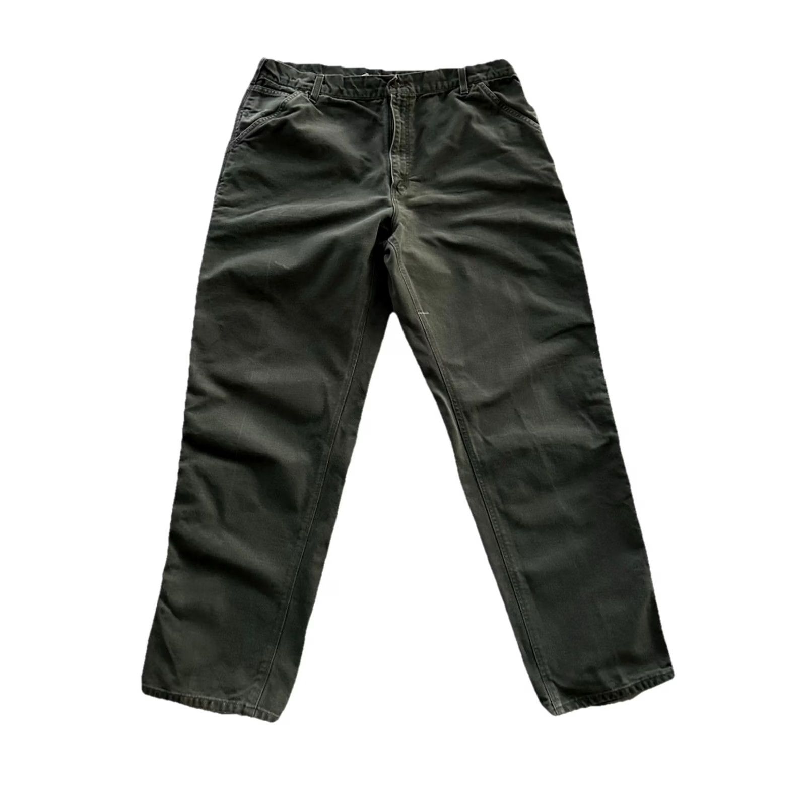 Carhartt VINTAGE Carhartt B11 MOS Work Carpenter Pants Duck Canvas Olive 40x32 Grunge 90s USA Mens Navy/Green or Olive? Size US 40 / EU 56 - 4 Thumbnail