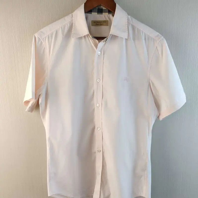 Burberry Burberry Pink Cotton Short Sleeve Shirt Size US S / EU 44-46 / 1 - 1 Thumbnail