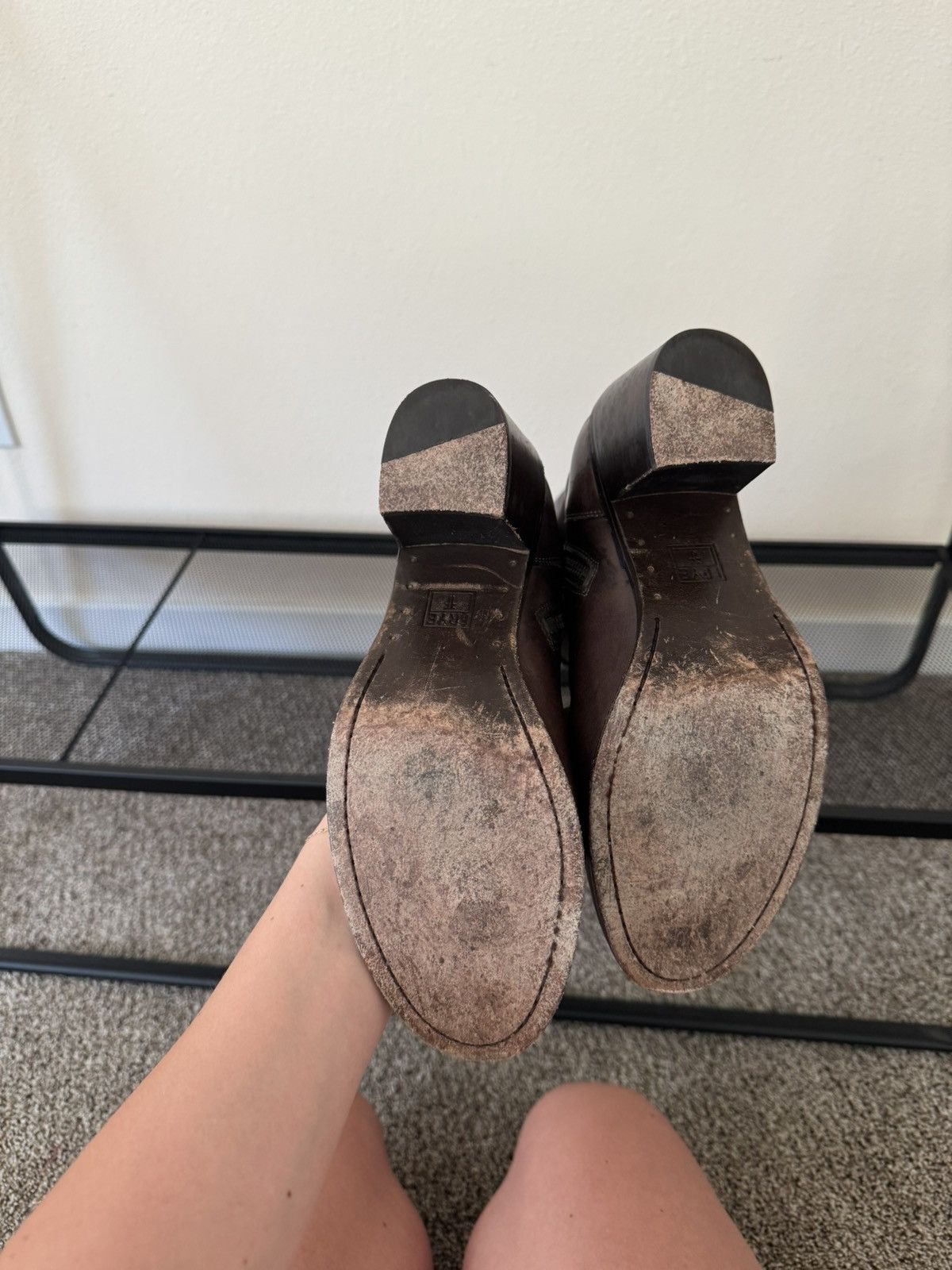 Frye Frye Boots Malorie Button Tall -Dark Grey/brown leather Size US 8.5 / IT 38.5 - 4 Thumbnail