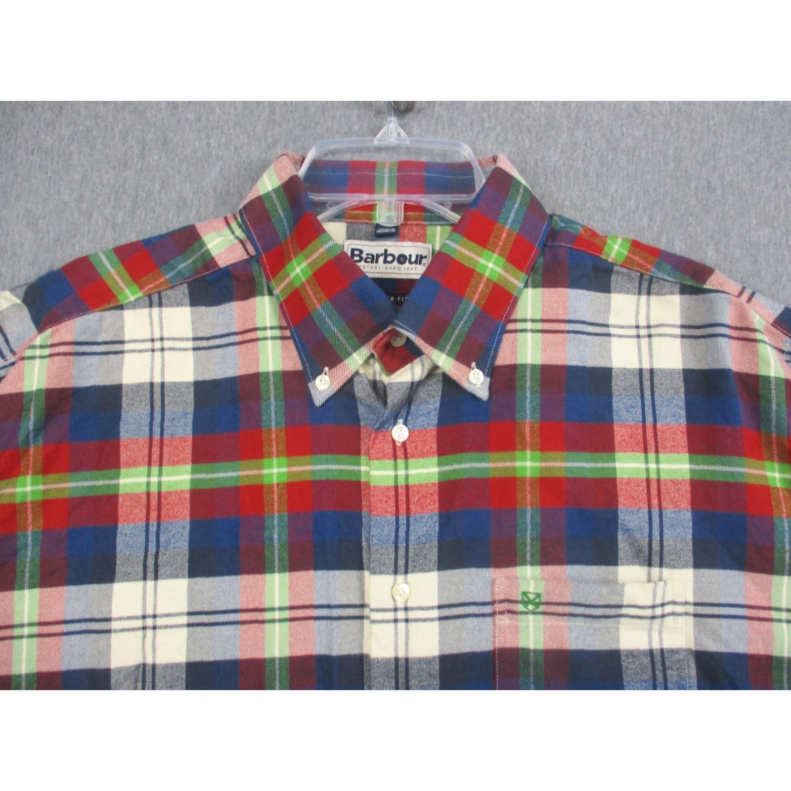 Barbour Barbour Shirt Mens Large Blue Plaid Button-Down Cotton Long Sleeve Size US L / EU 52-54 / 3 - 5 Thumbnail