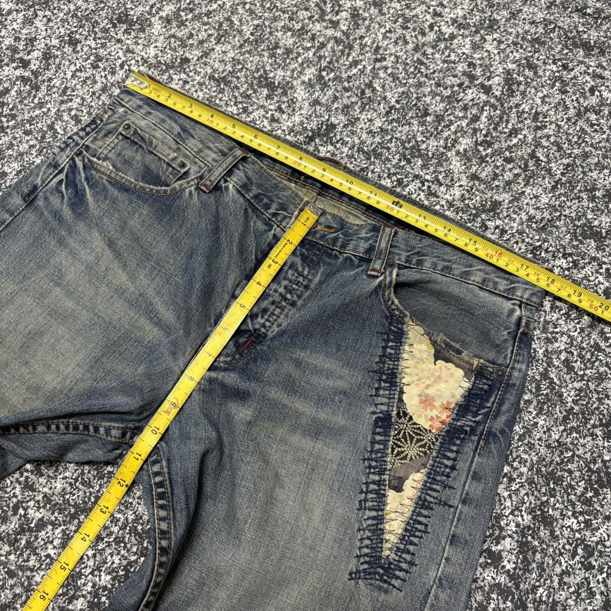 Japanese Brand × Takeo Kikuchi 🔴 Vintage Takeo Kikuchi Patchwork Distressed Denim Jeans 🔴 Size US 36 / EU 52 - 15 Thumbnail