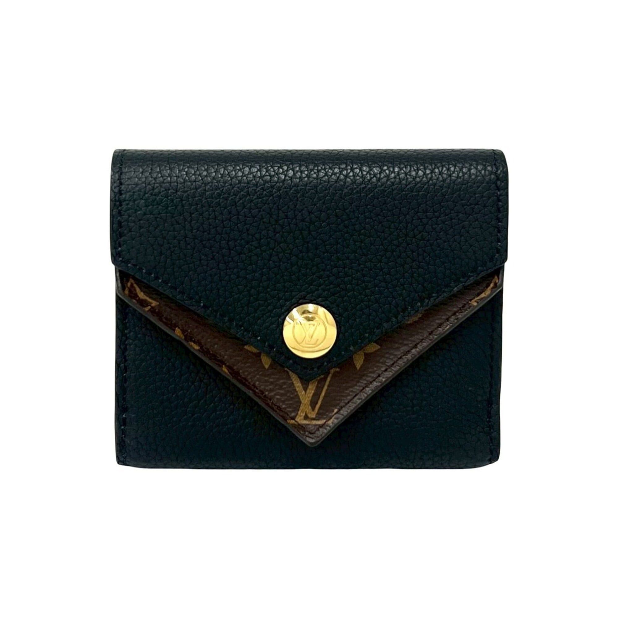 Louis Vuitton LOUIS VUITTON Portefeuille Double Leather Tri-fold Wallet, Compact Black, 36316 Size ONE SIZE - 1 Thumbnail