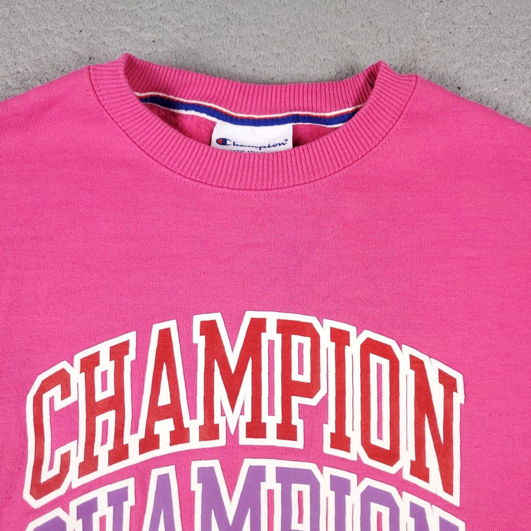 Champion Champion Pullover Sweater Womens Medium Pink Fleece Long Sleeve Crew Neck Sports Size M / US 6-8 / IT 42-44 - 3 Thumbnail
