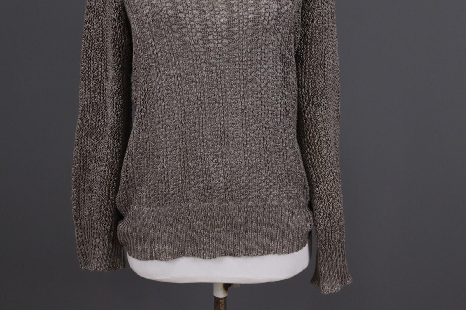 Oscar De La Renta Oska Brown Lagenlook Relaxed Linen Sweater Size 2 / M Size XS / US 0-2 / IT 36-38 - 3 Thumbnail