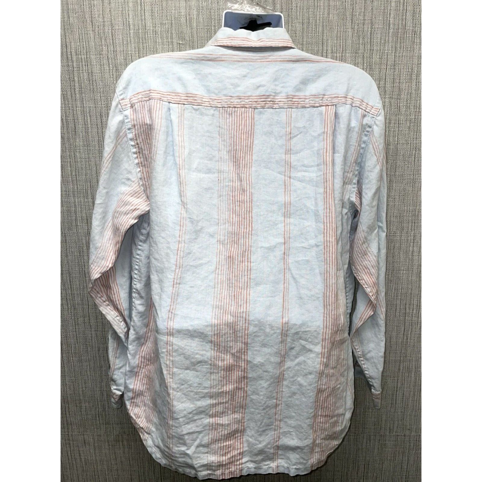 Tommy Bahama Tommy Bahama Shirt Mens L Long Sleeve Button-Down Linen Orange Light Blue Button-Up shirts Size US L / EU 52-54 / 3 - 5 Thumbnail