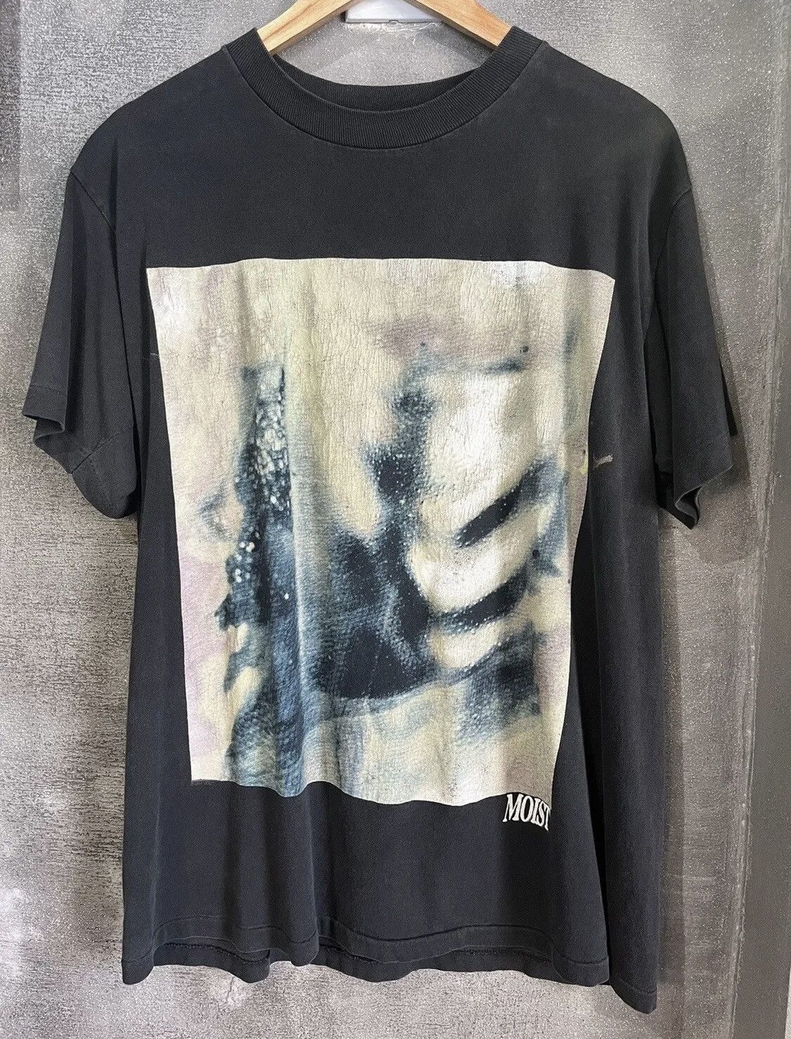 image of Band Tees x Vintage 1994 Moist Silver Tee in Black, Men's (Size Large)